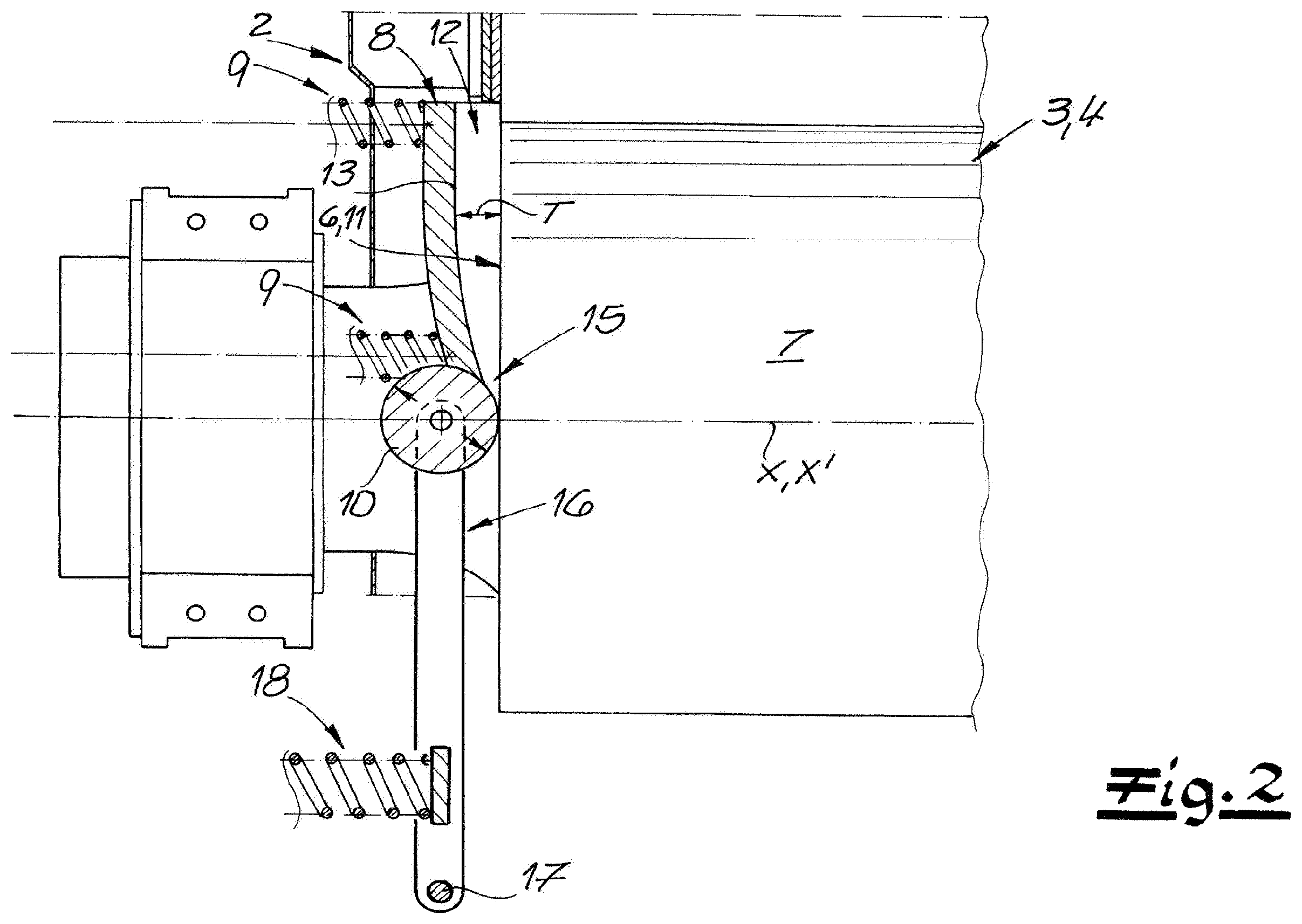Patent US12508594 Figure 2 – High-pressure roller press