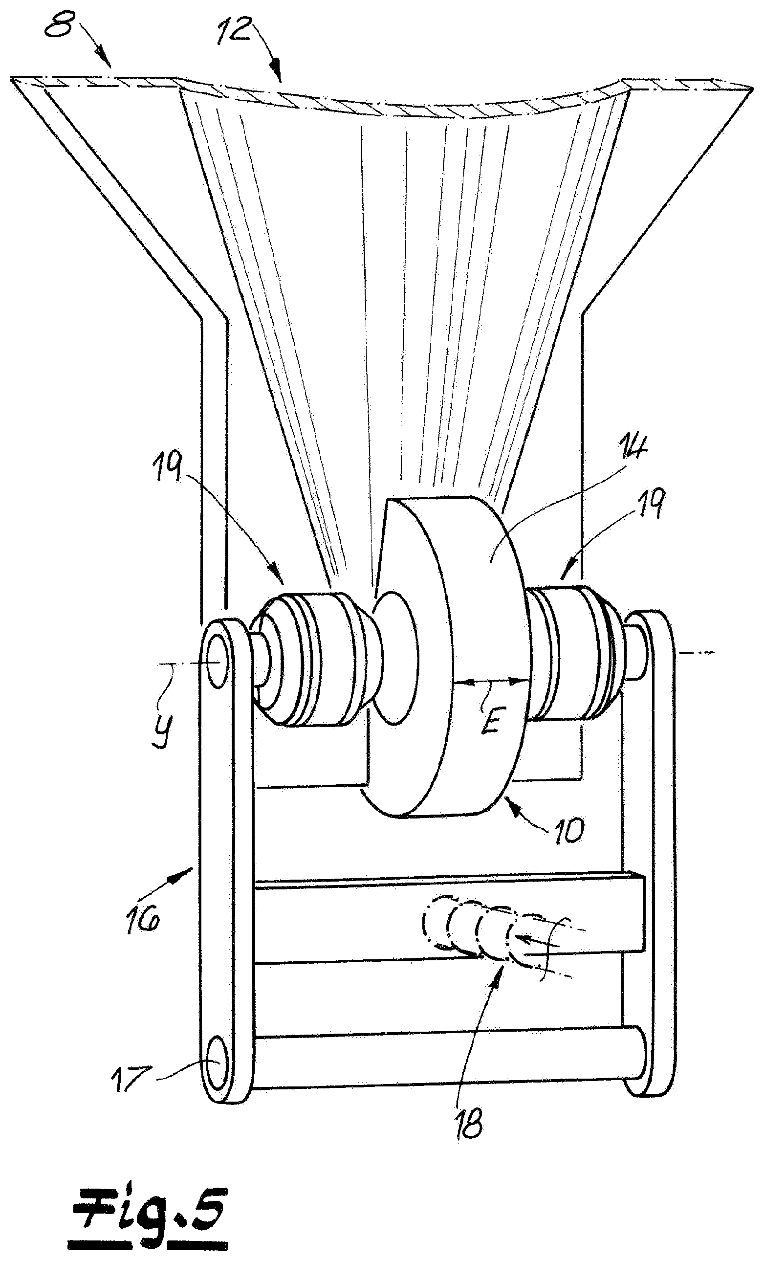 Patent US12508594 Figure 5 – High-pressure roller press