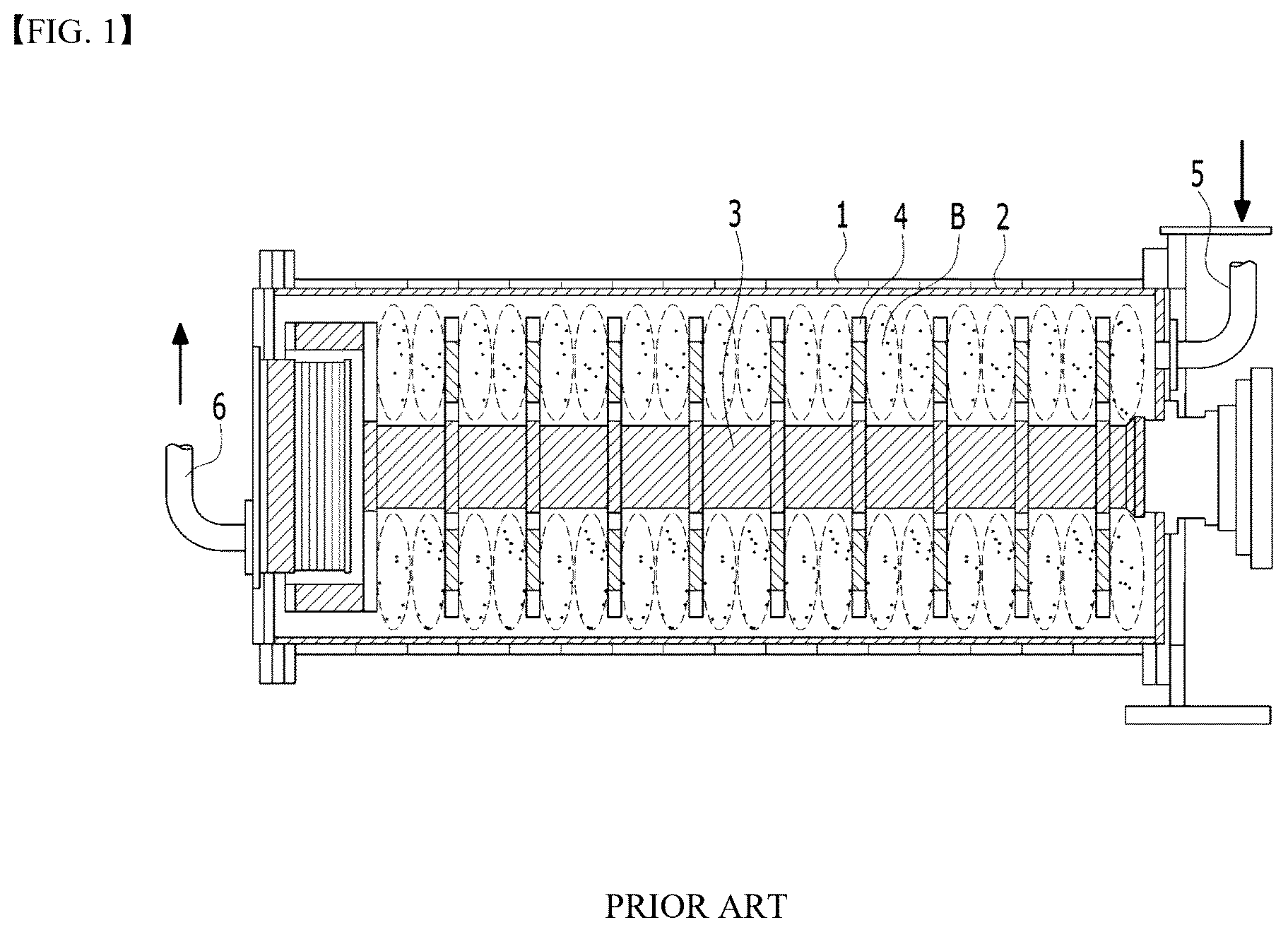 Patent US12508600 — Horizontal bead mill for dispersing secondary battery material, and conductive material dispersion method — Figure 1