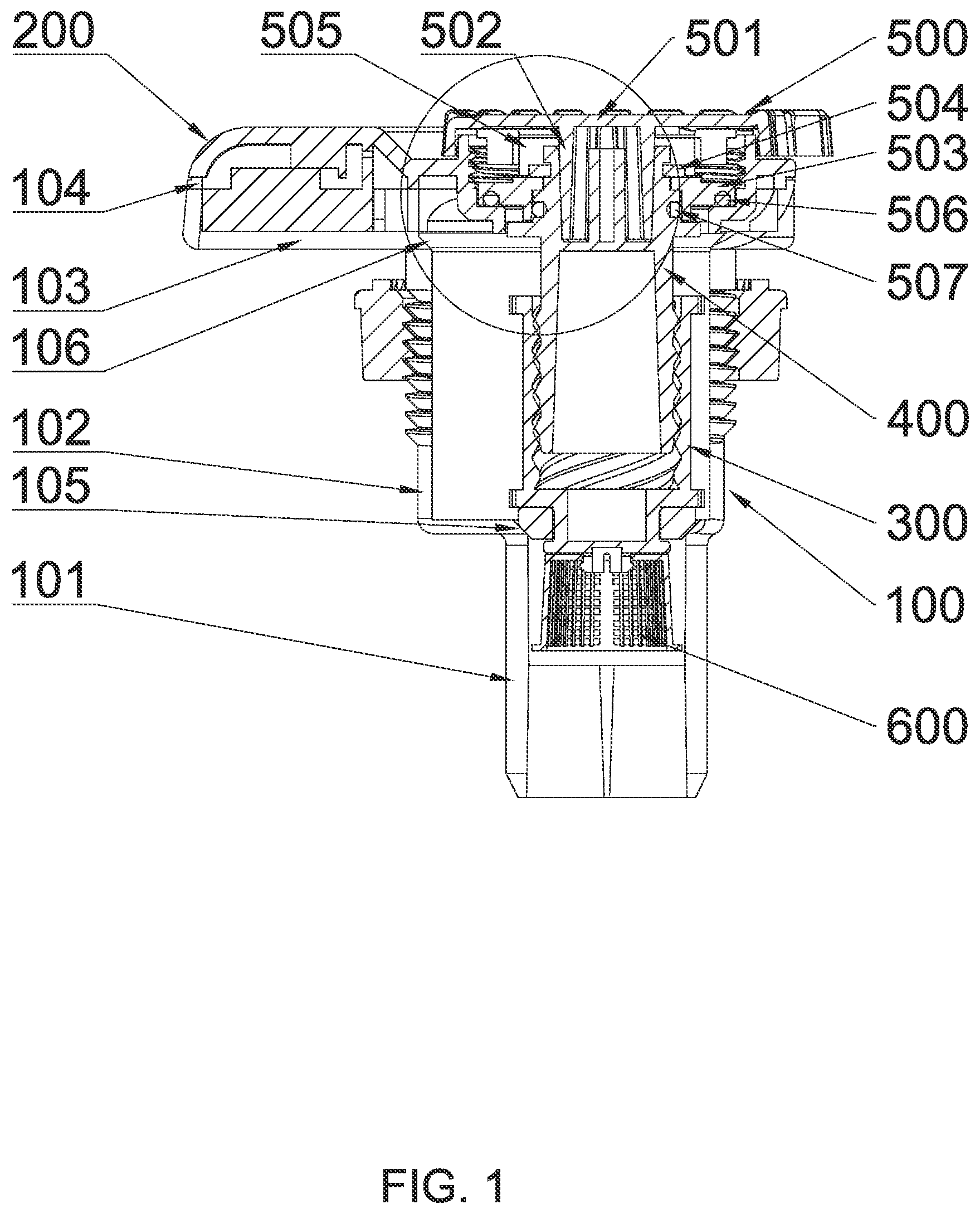 Patent US12508607 Figure 1 – Water curtain system with switch
