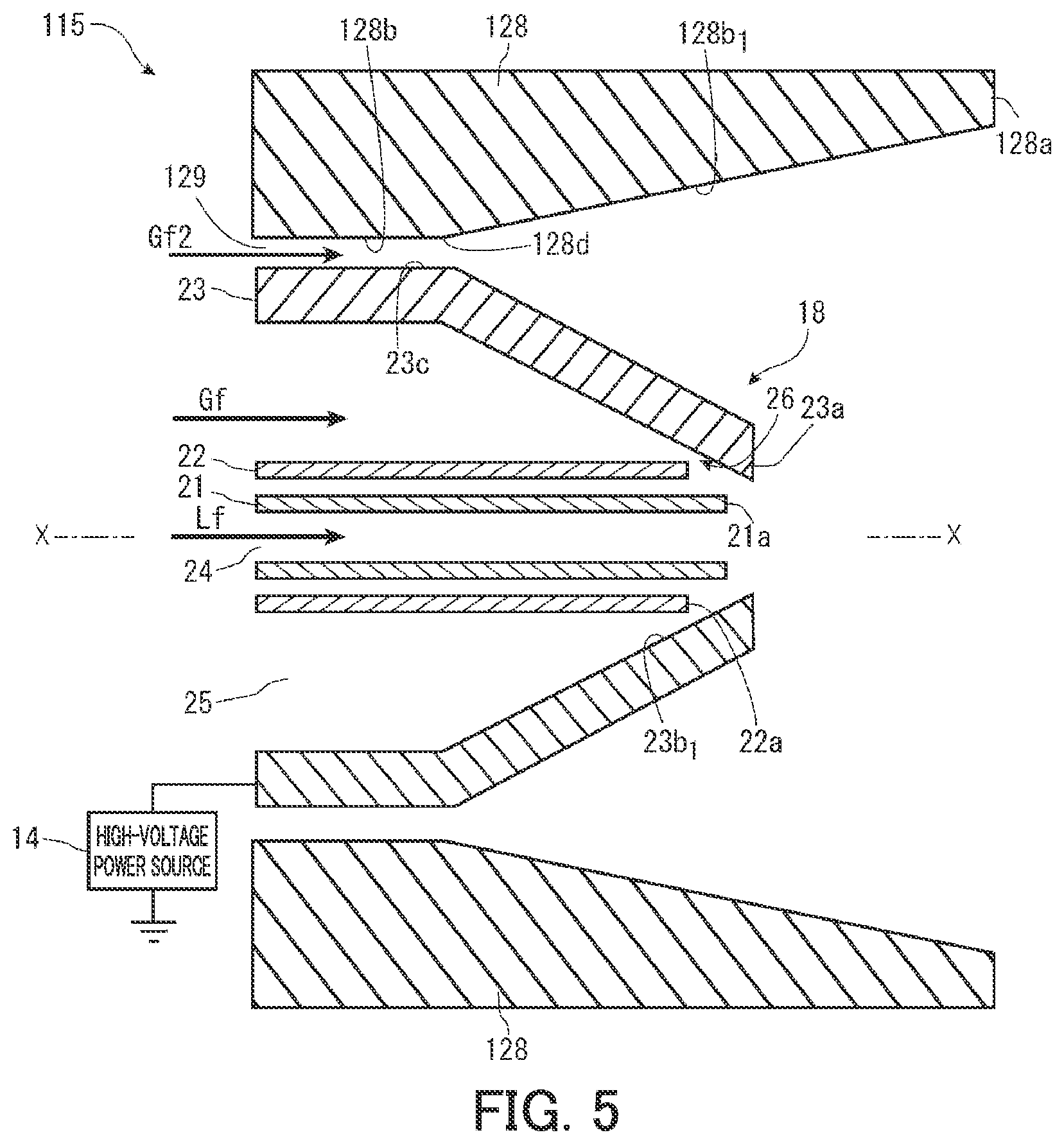 Patent US12508609 Figure 5 – Spray ionization device, analysis device, and surface coating device