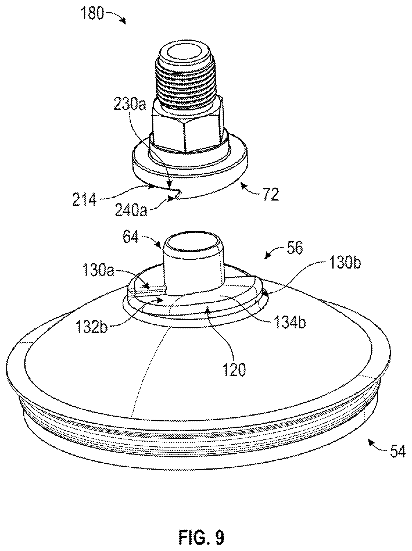 Patent US12508611 Figure 9 – Connector system for hand-held spray guns