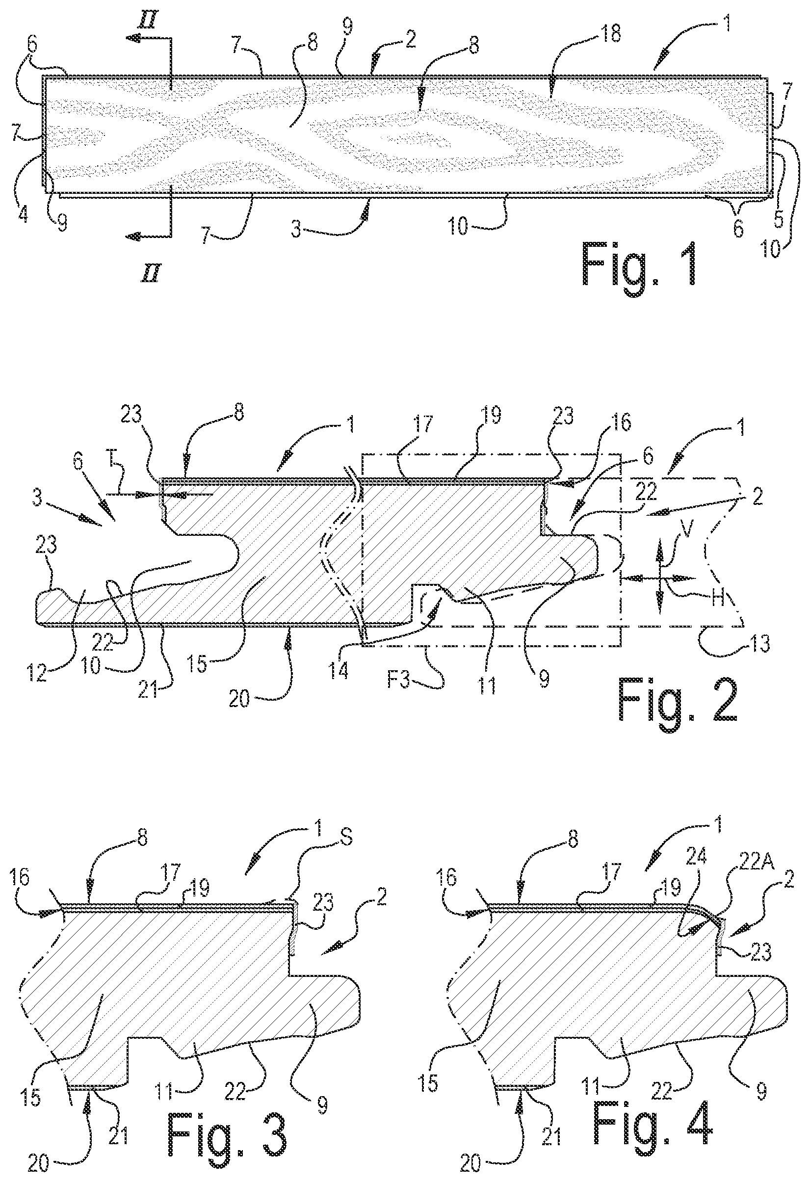 Patent US12508617 Figure 1 – Method for manufacturing panels, and floor panel obtained hereby