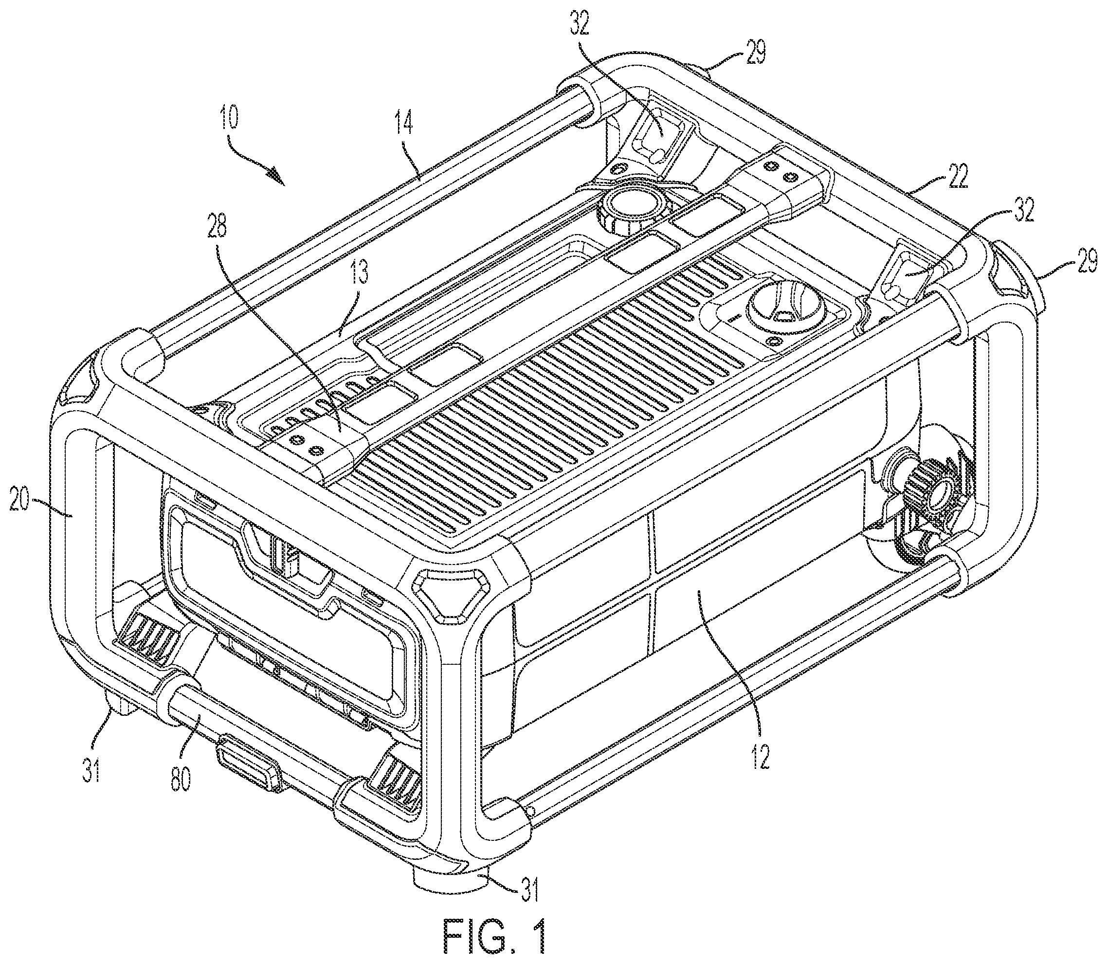 Patent US12508618 Figure 1 – Pressure washer with roll cage