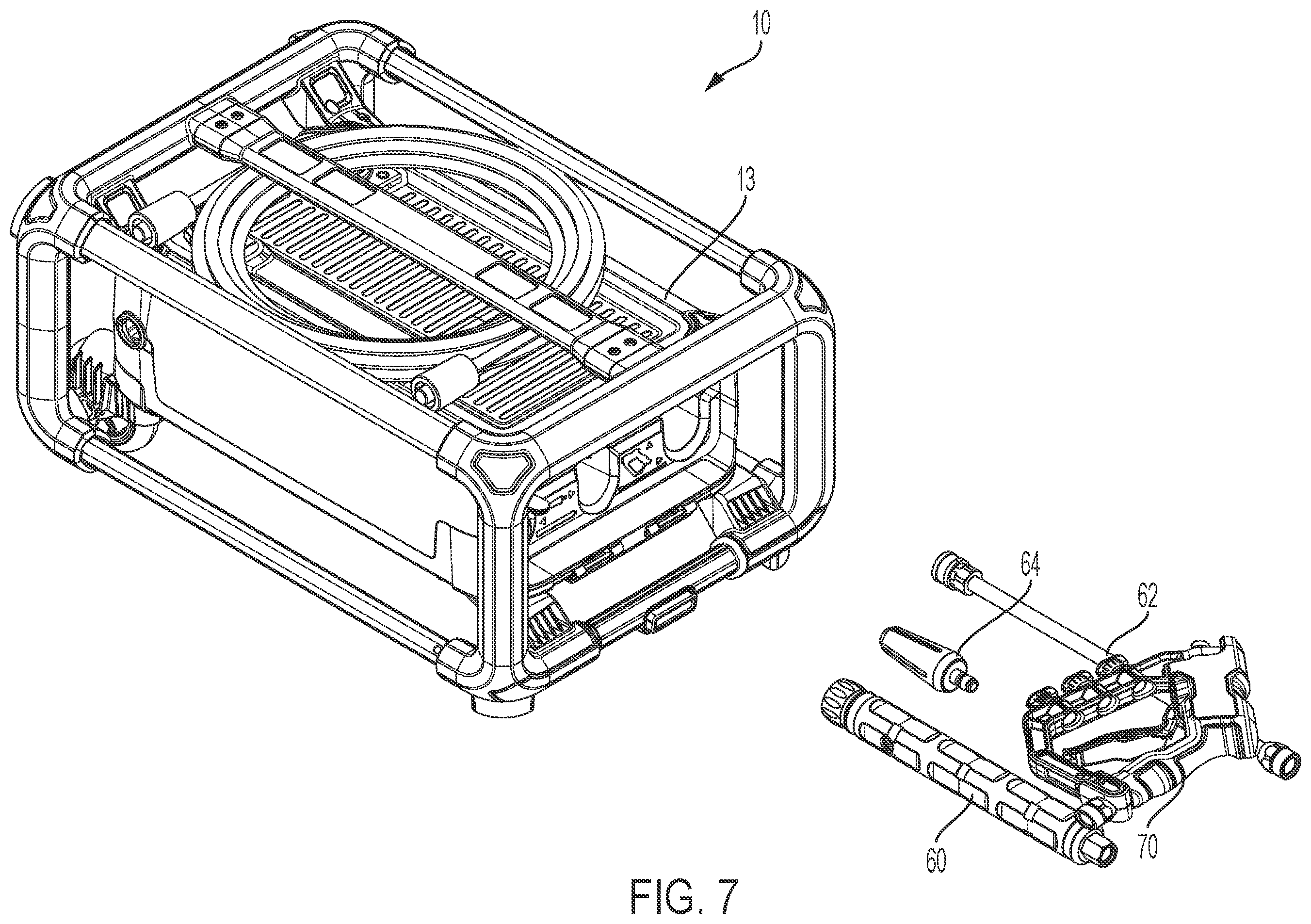 Patent US12508618 Figure 7 – Pressure washer with roll cage