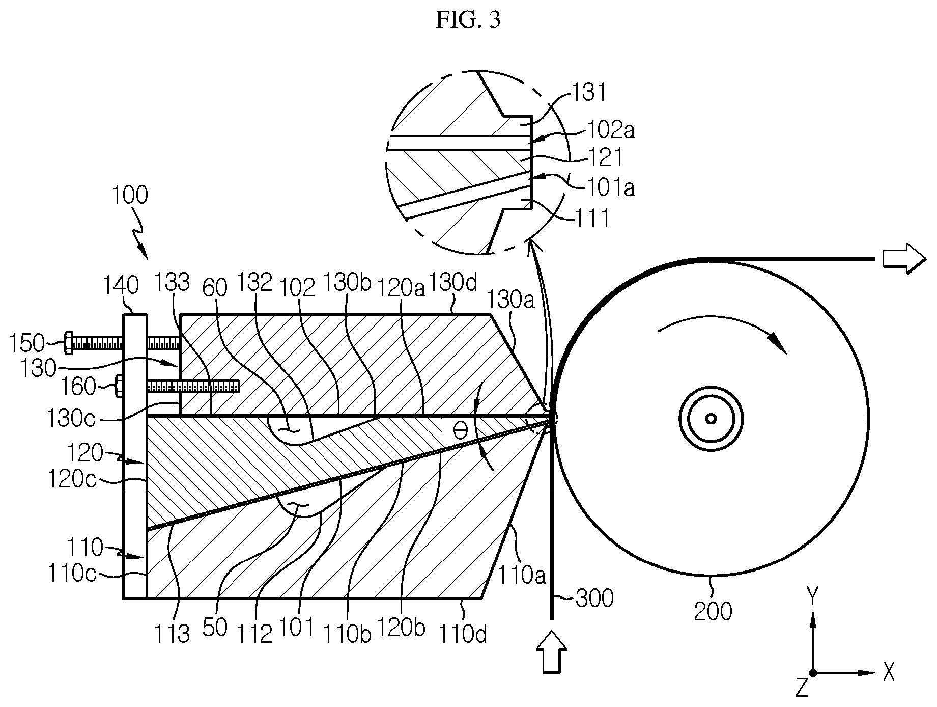 Patent US12508621 Figure 3 – Dual slot die coater