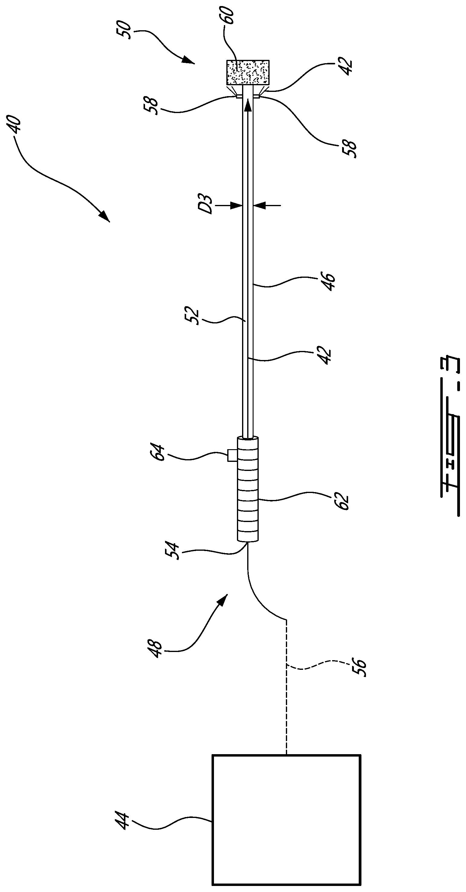 Patent US12508622 Figure 3 – Internal surface treatment device for hollow engine shaft and the like