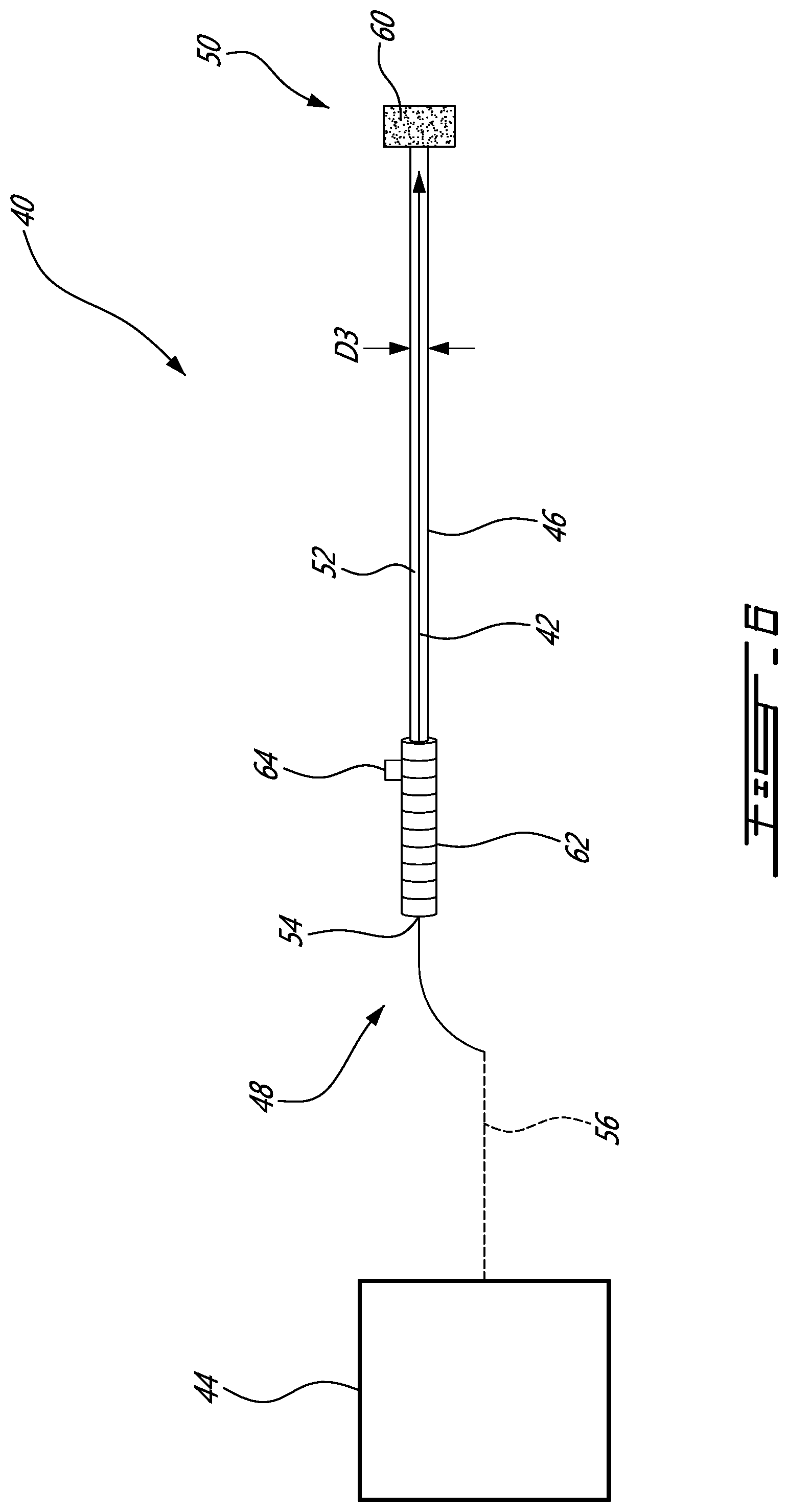 Patent US12508622 Figure 6 – Internal surface treatment device for hollow engine shaft and the like