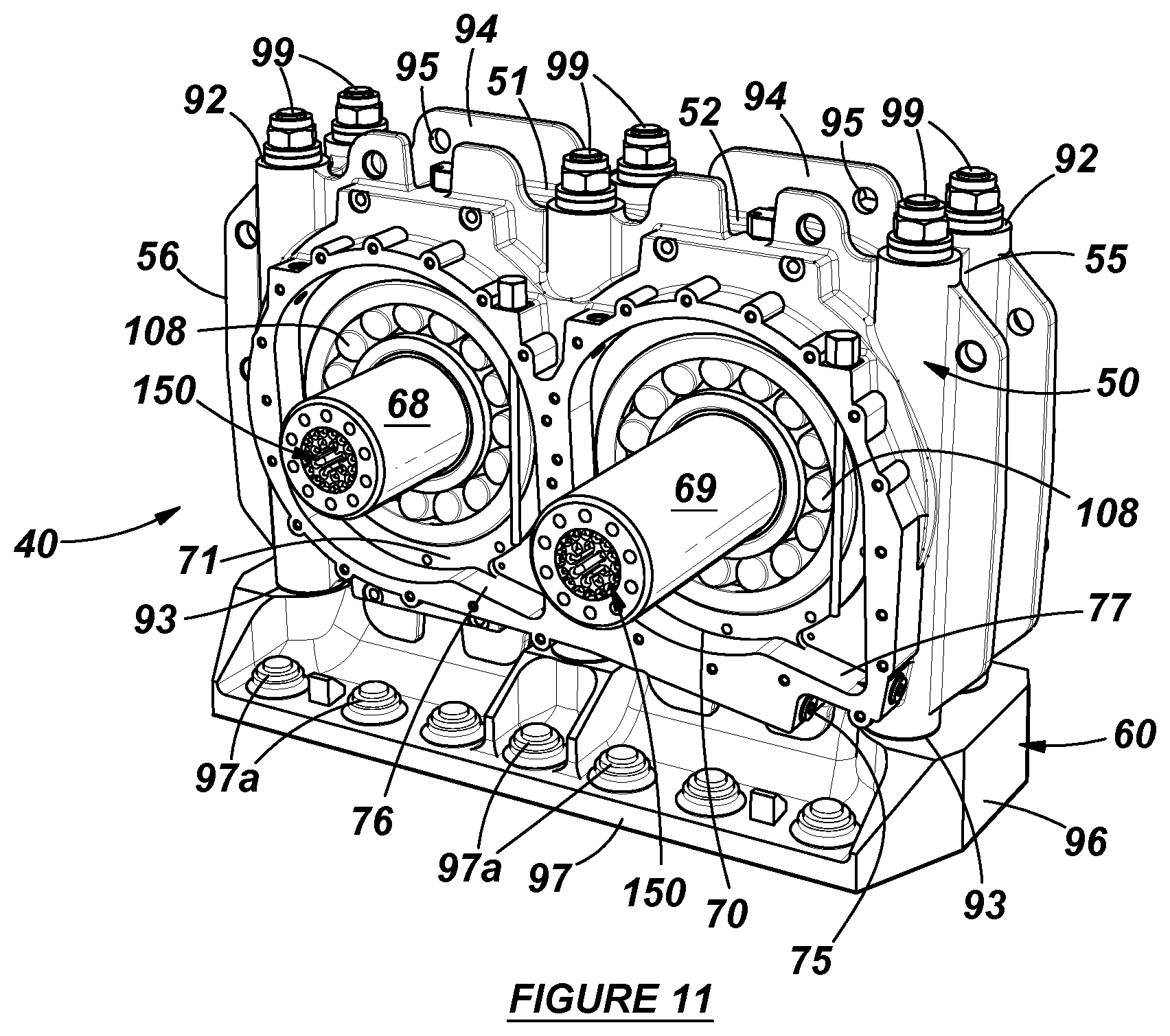 Patent US12508626 Figure 7 – Exciter with separate housing and mounting plate