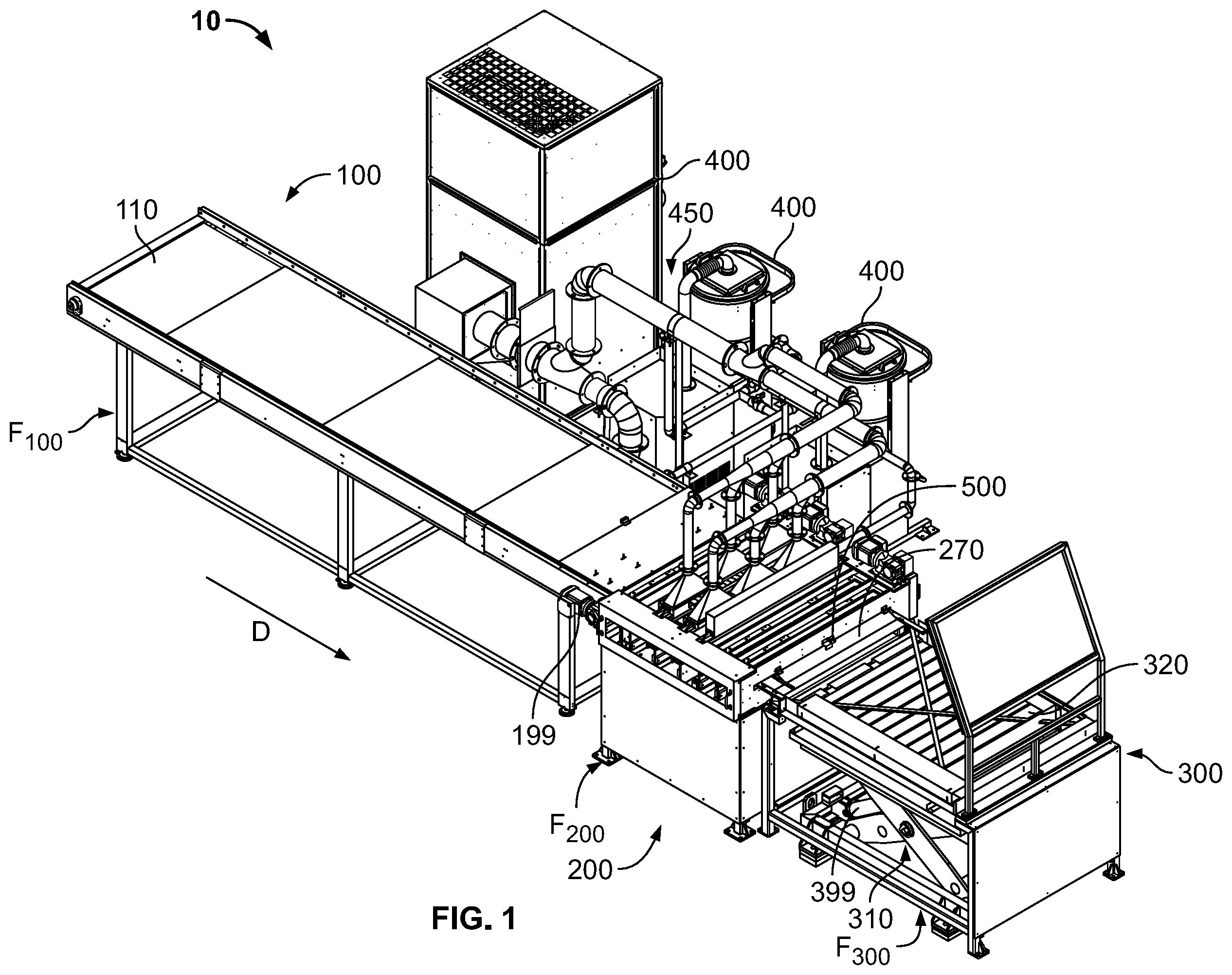 Patent US12508630 Figure 1 – System and process for removing debris from plastic sheets
