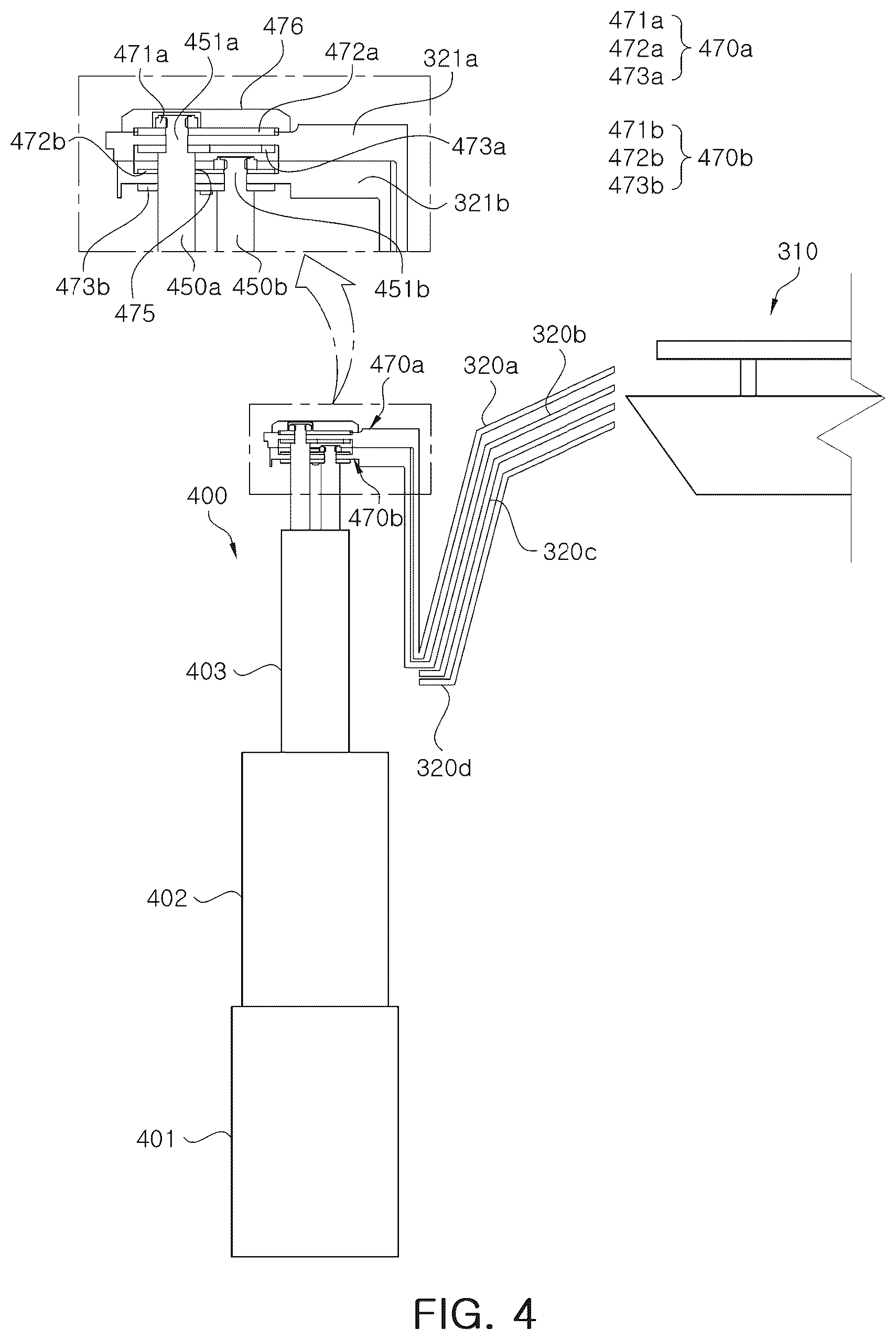 Patent US12508633 Figure 4 – Moving assembly for recovery guard and substrate processing apparatus