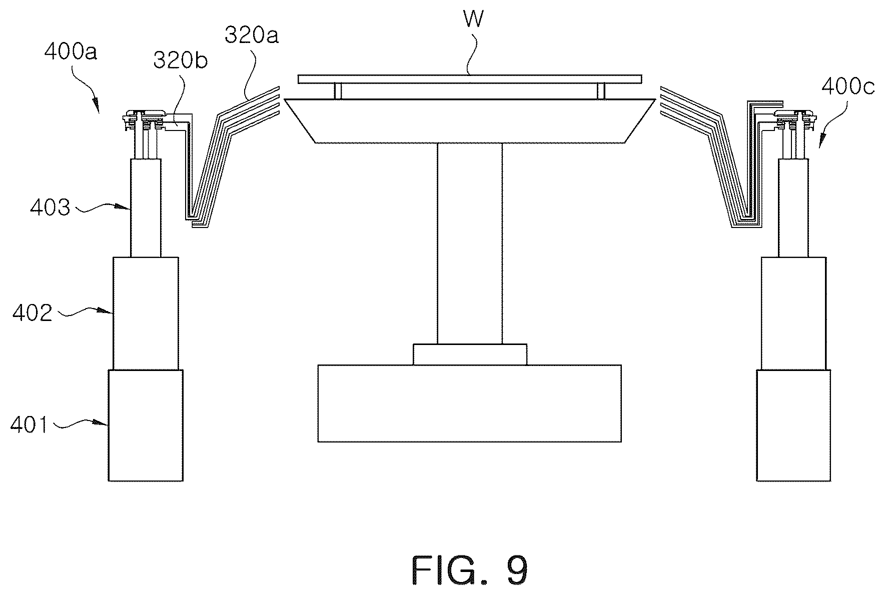 Patent US12508633 Figure 9 – Moving assembly for recovery guard and substrate processing apparatus