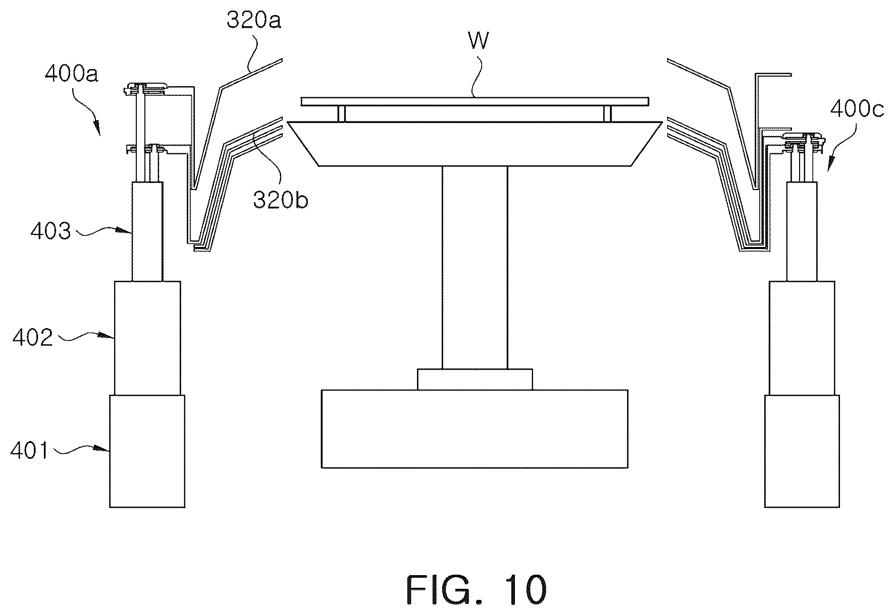 Patent US12508633 Figure 10 – Moving assembly for recovery guard and substrate processing apparatus