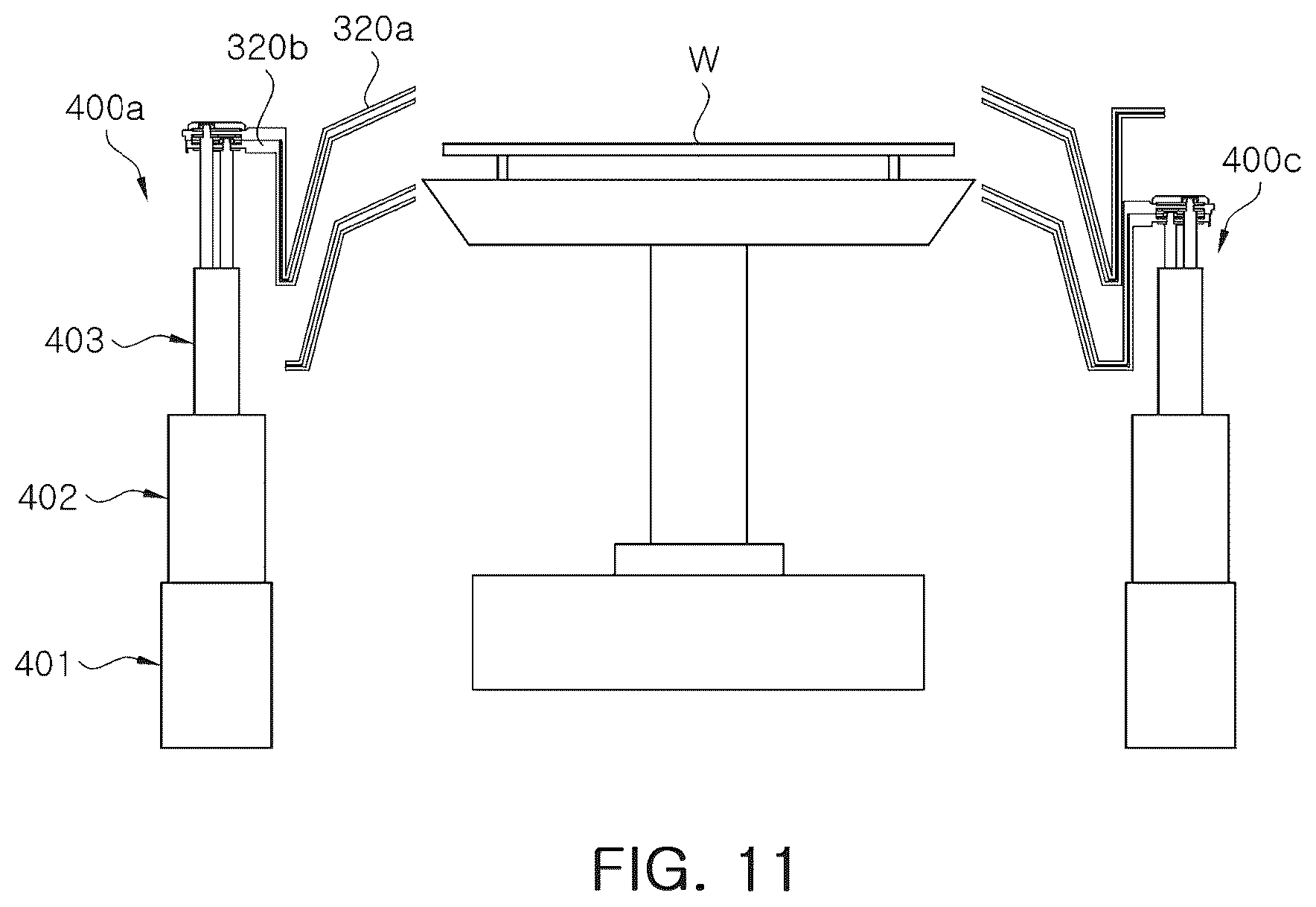 Patent US12508633 Figure 11 – Moving assembly for recovery guard and substrate processing apparatus