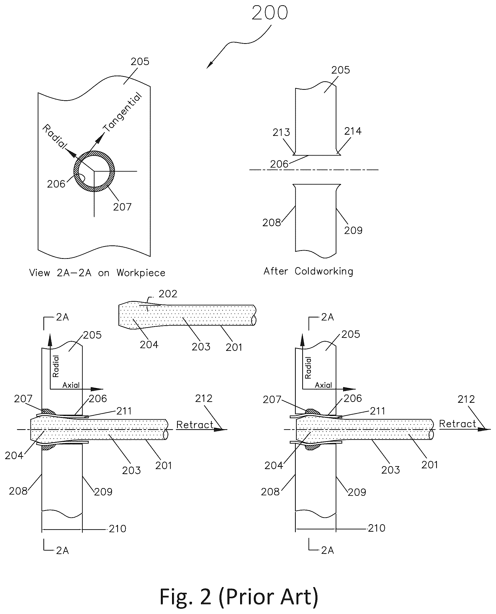 Patent US12508637 Figure 2 – Coldwork holes with seamless sleeve and uniform expansion