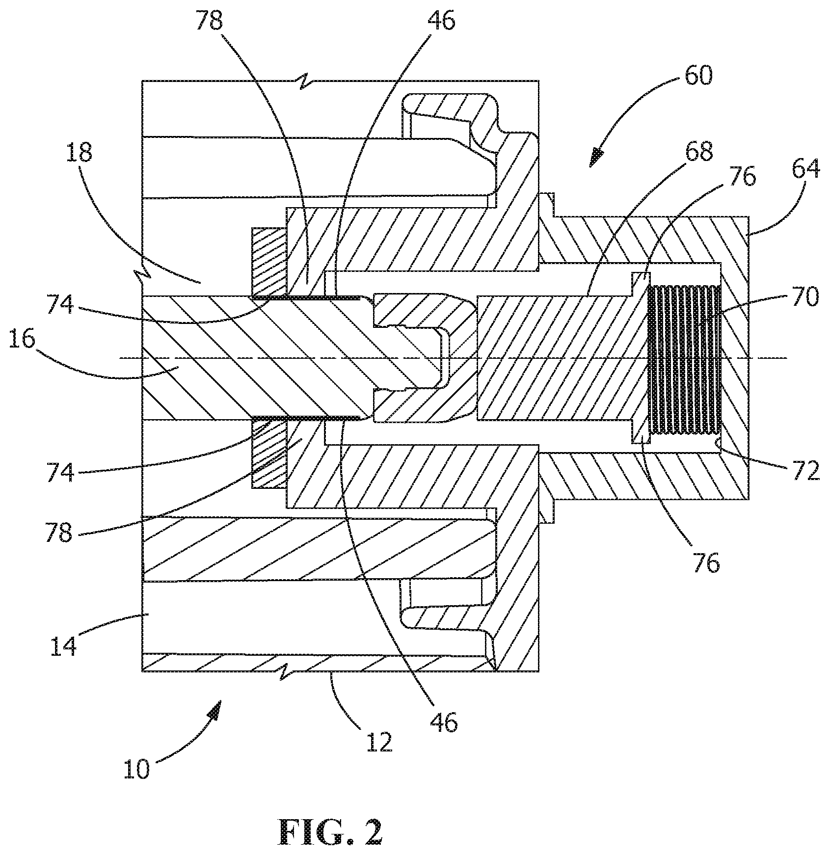 Patent US12508640 Figure 2 – Self-lubricating connector