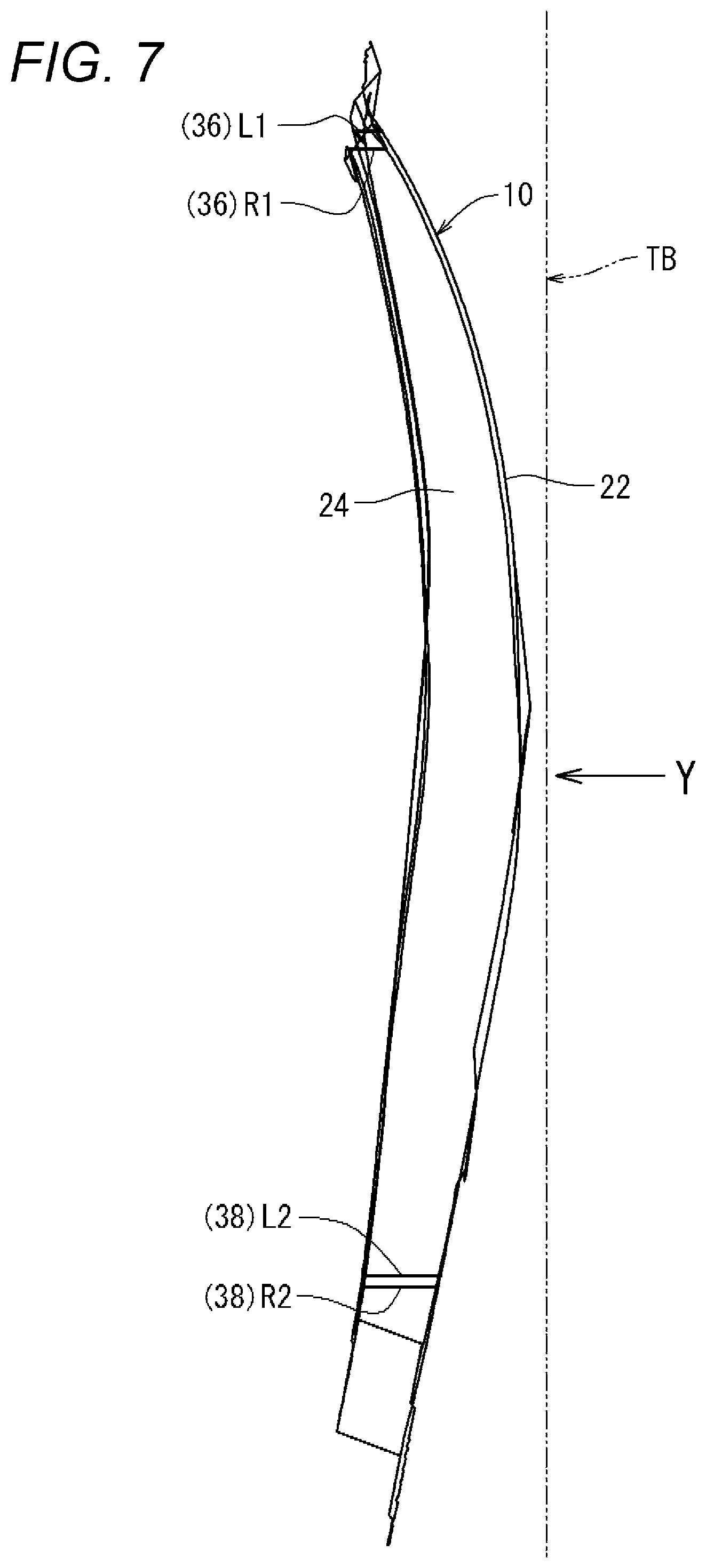 Patent US12508644 Figure 5 – Vehicle center pillar member and method for manufacturing same
