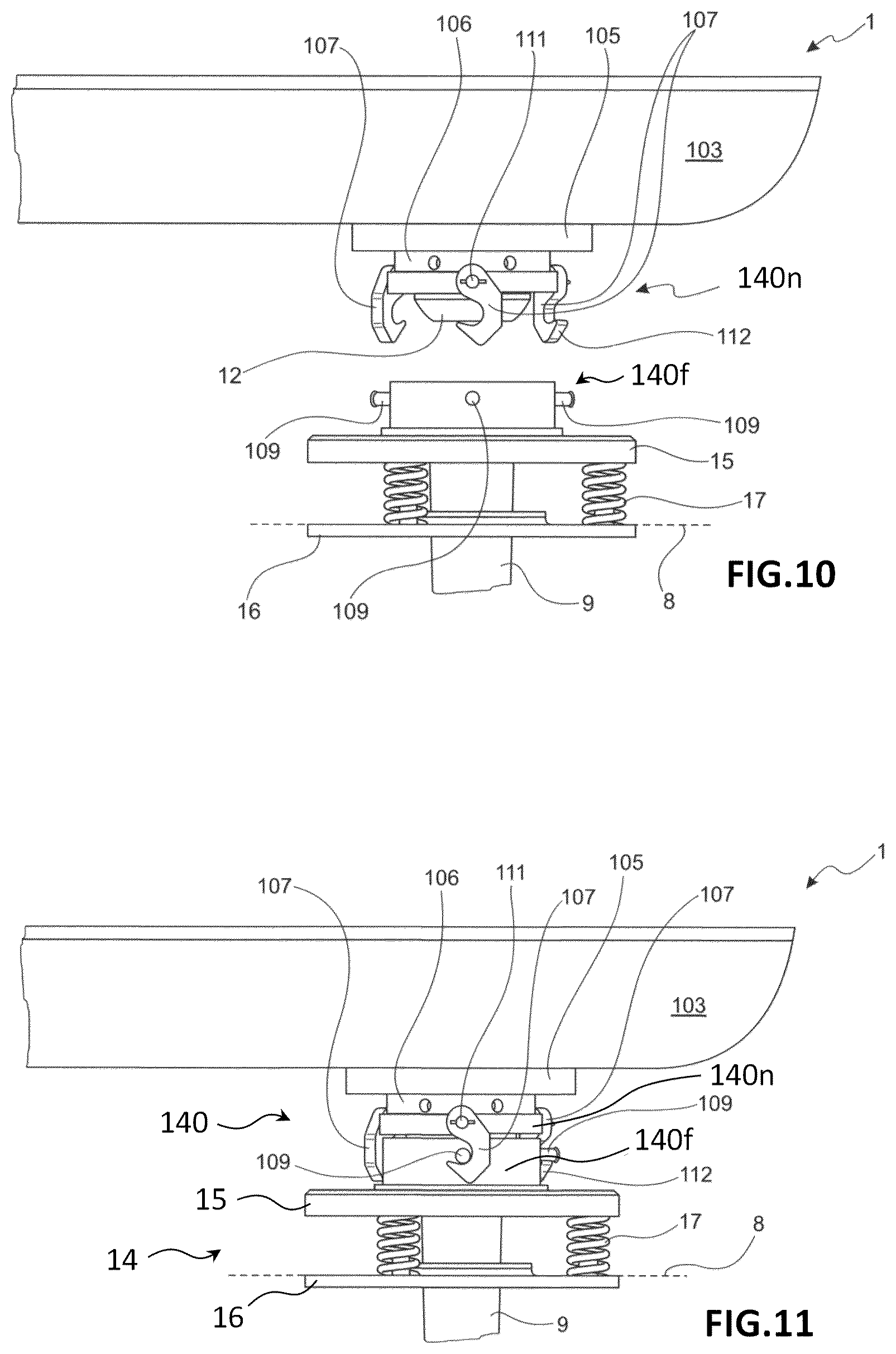 Patent US12508646 Figure 8 – Mould for casting molten metal comprising a coupling mechanism for a shroud, casting installation for casting a molten metal and method for casting a molten metal