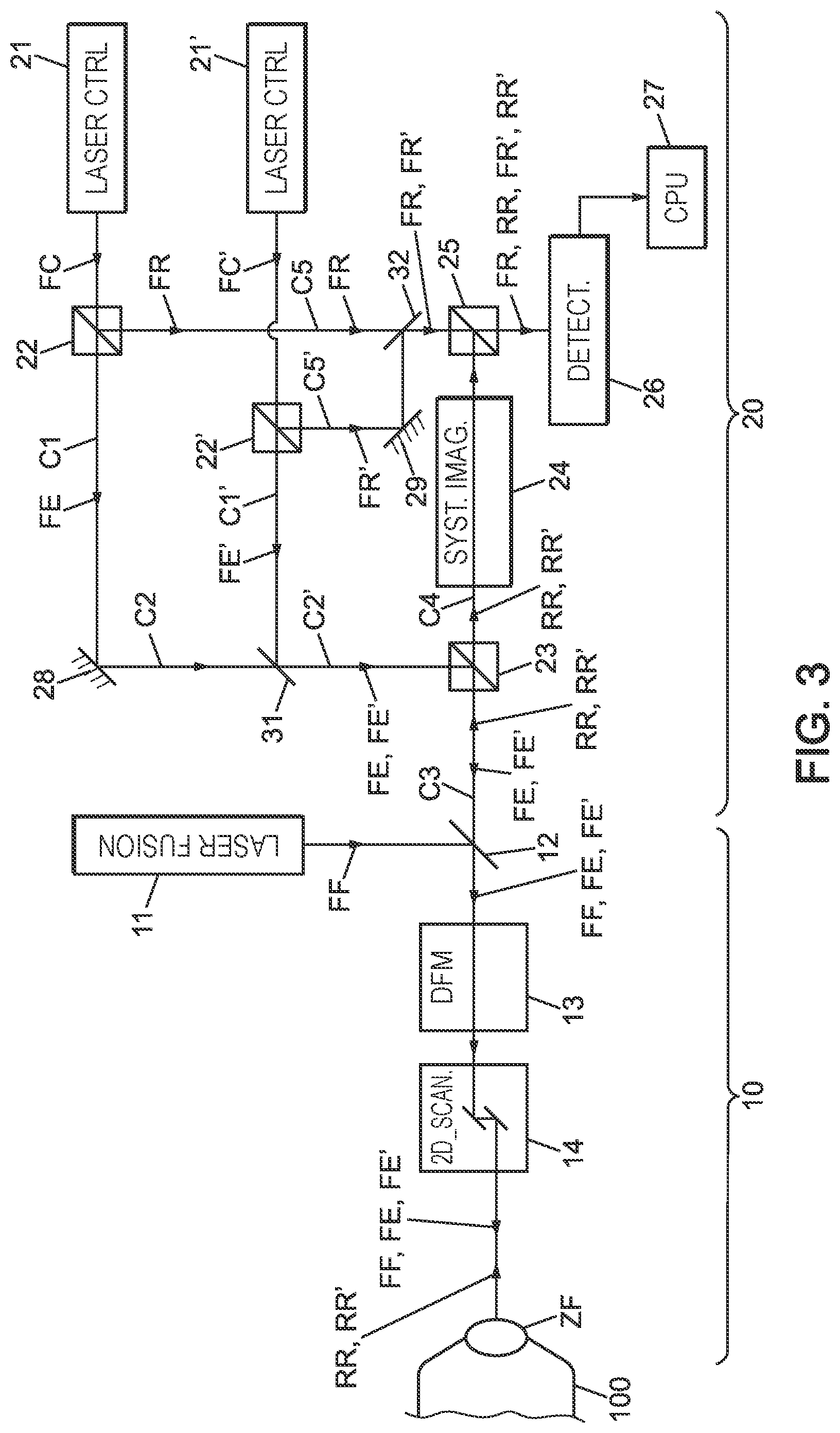 Patent US12508654 Figure 3 – Inspection device for manufacturing a part with addition of material
