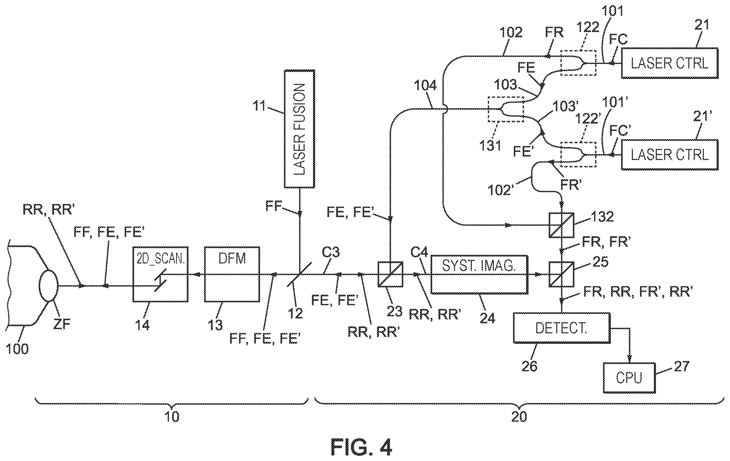 Patent US12508654 Figure 4 – Inspection device for manufacturing a part with addition of material