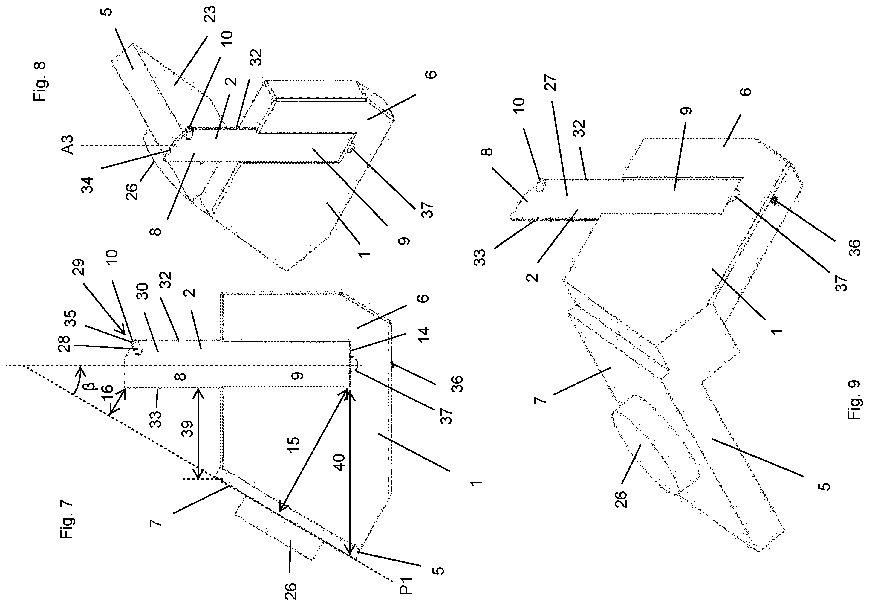 Patent US12508657 Figure 3 – Tool holder and a parting and grooving tool for an indexable turret, and a machining method therefor