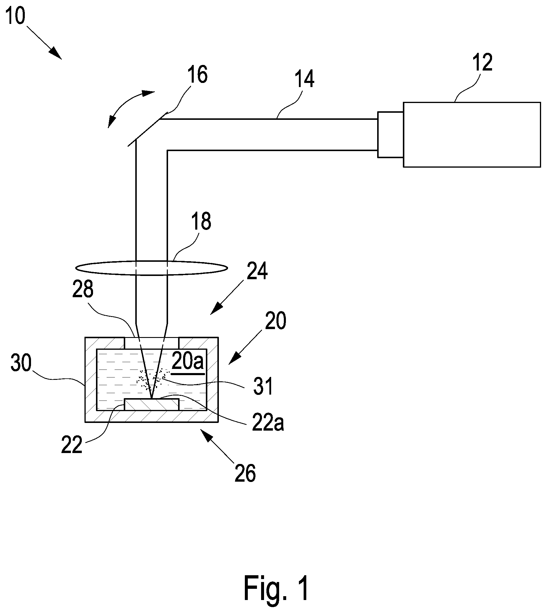 Patent US12508671 Figure 1 – System and method for laser processing of workpieces in liquid