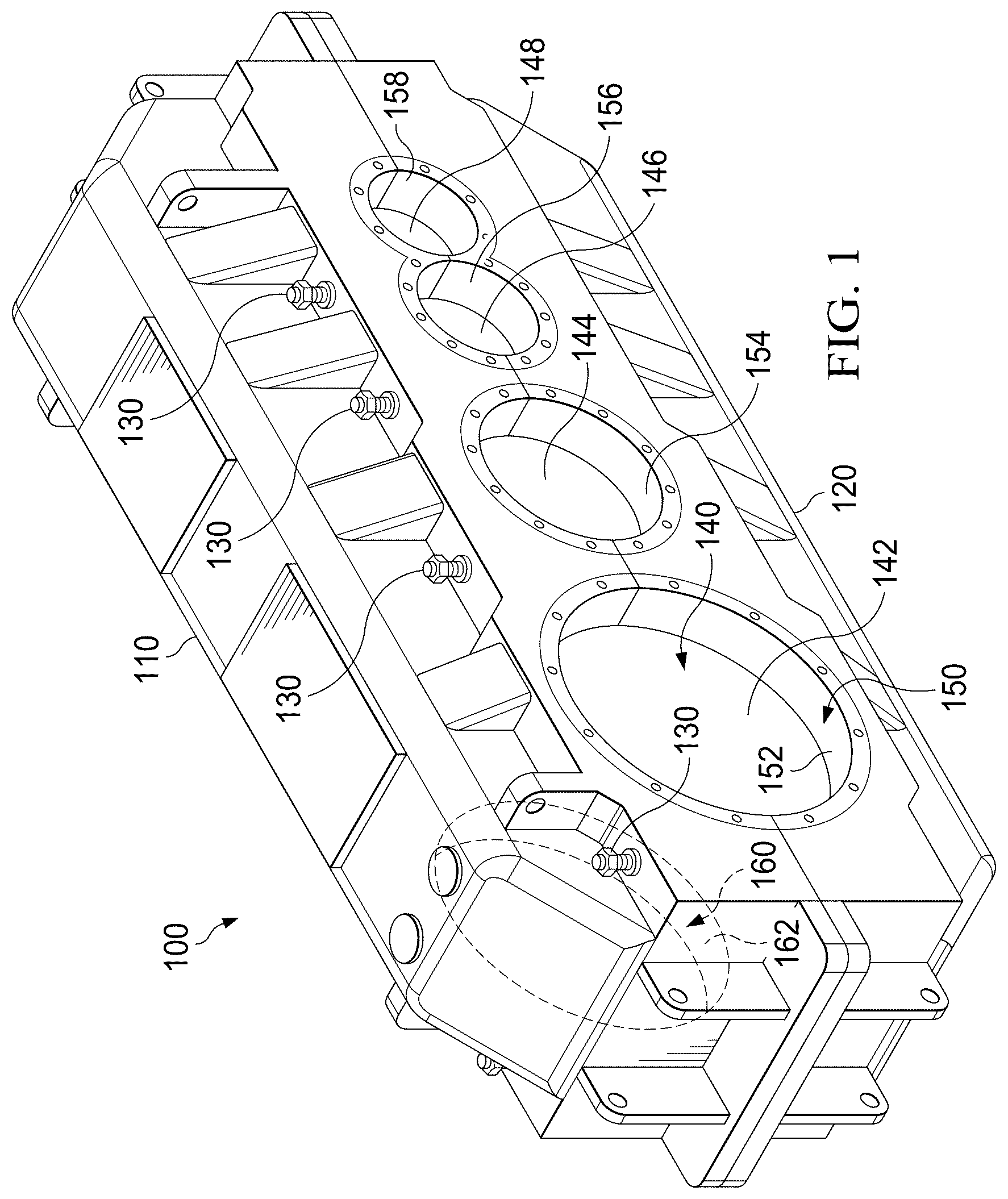 Patent US12508680 Figure 1 – Gearbox case with wear sleeve