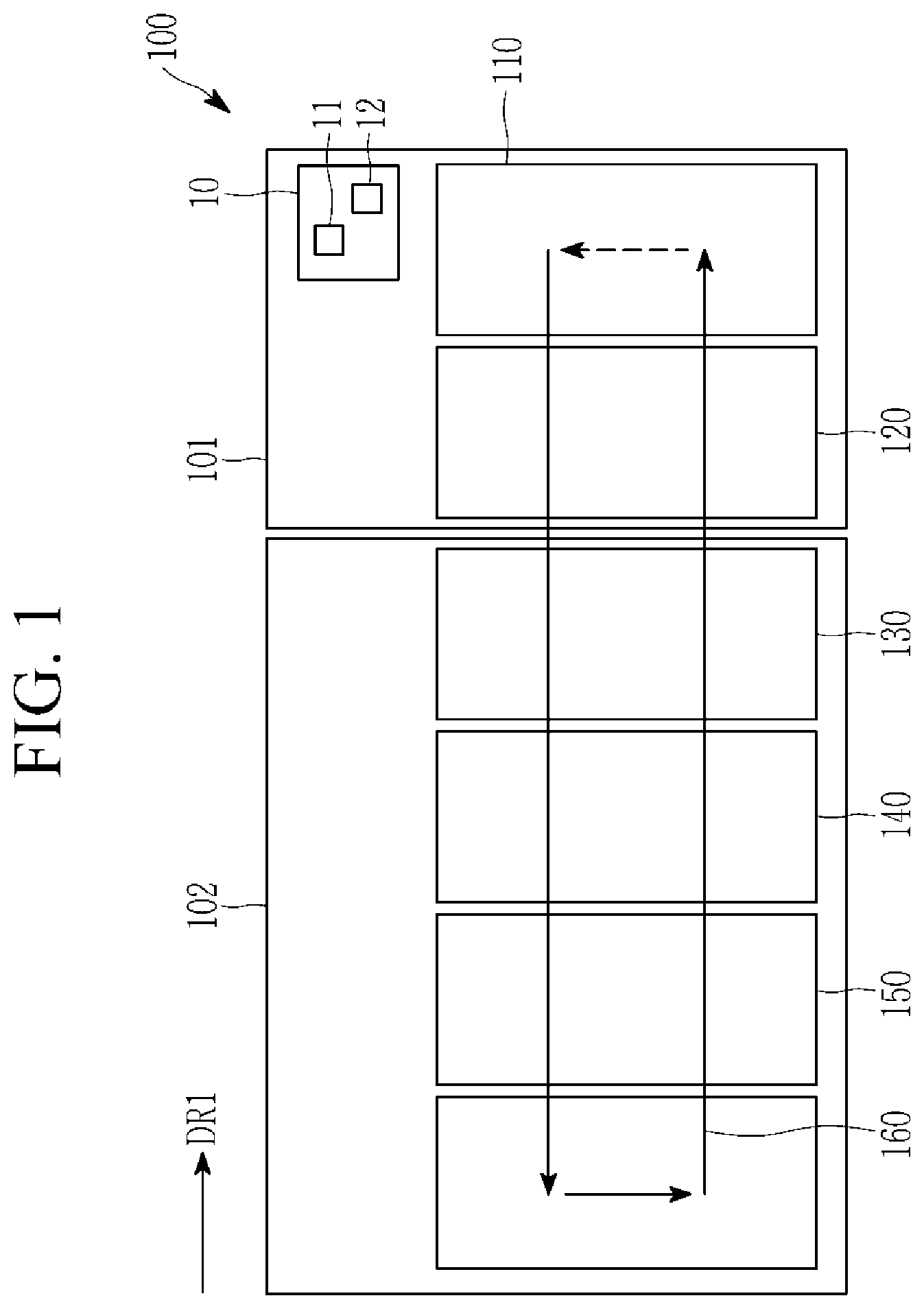 Patent US12508683 Figure 1 – In-line manufacturing apparatus