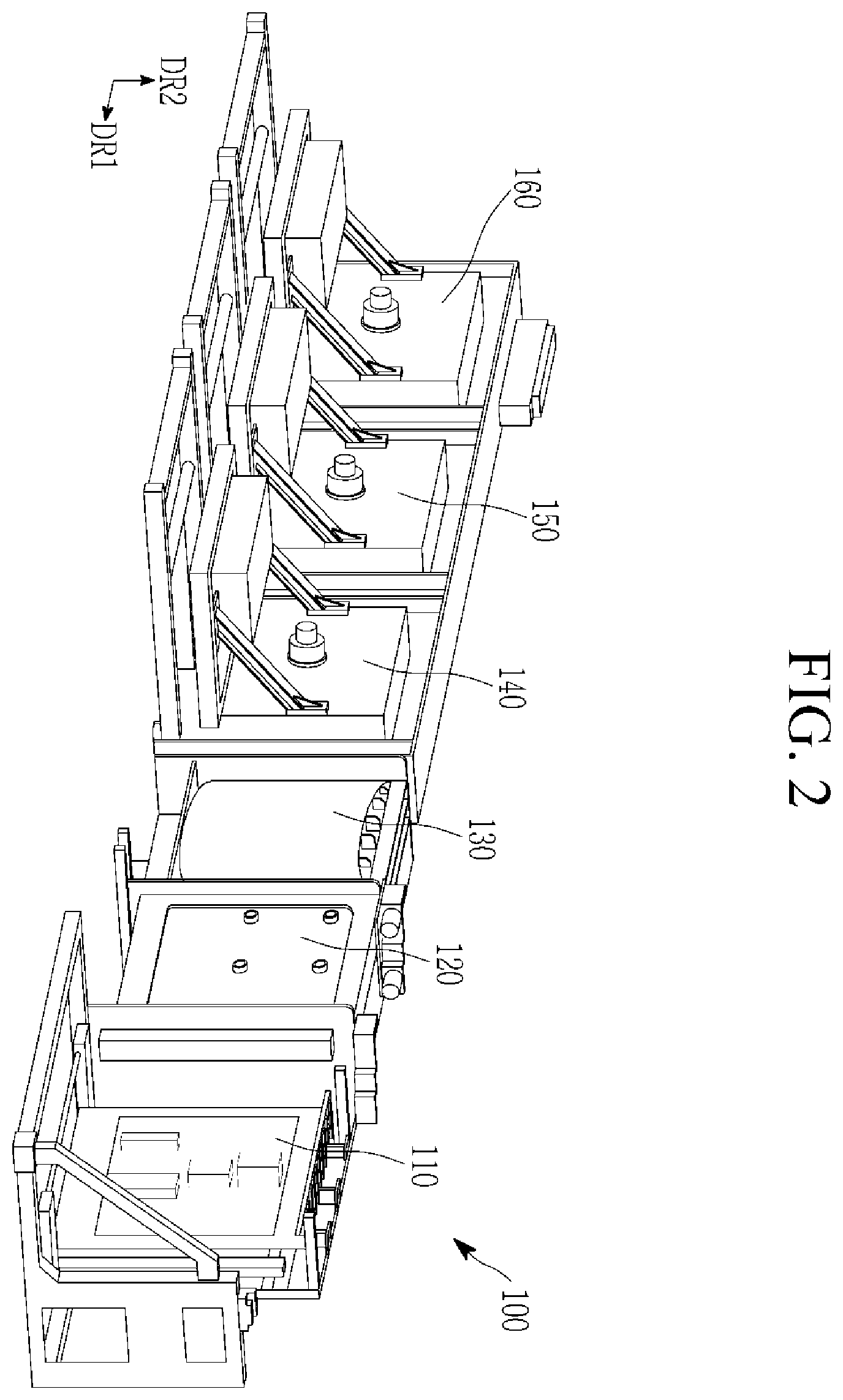 Patent US12508683 Figure 2 – In-line manufacturing apparatus