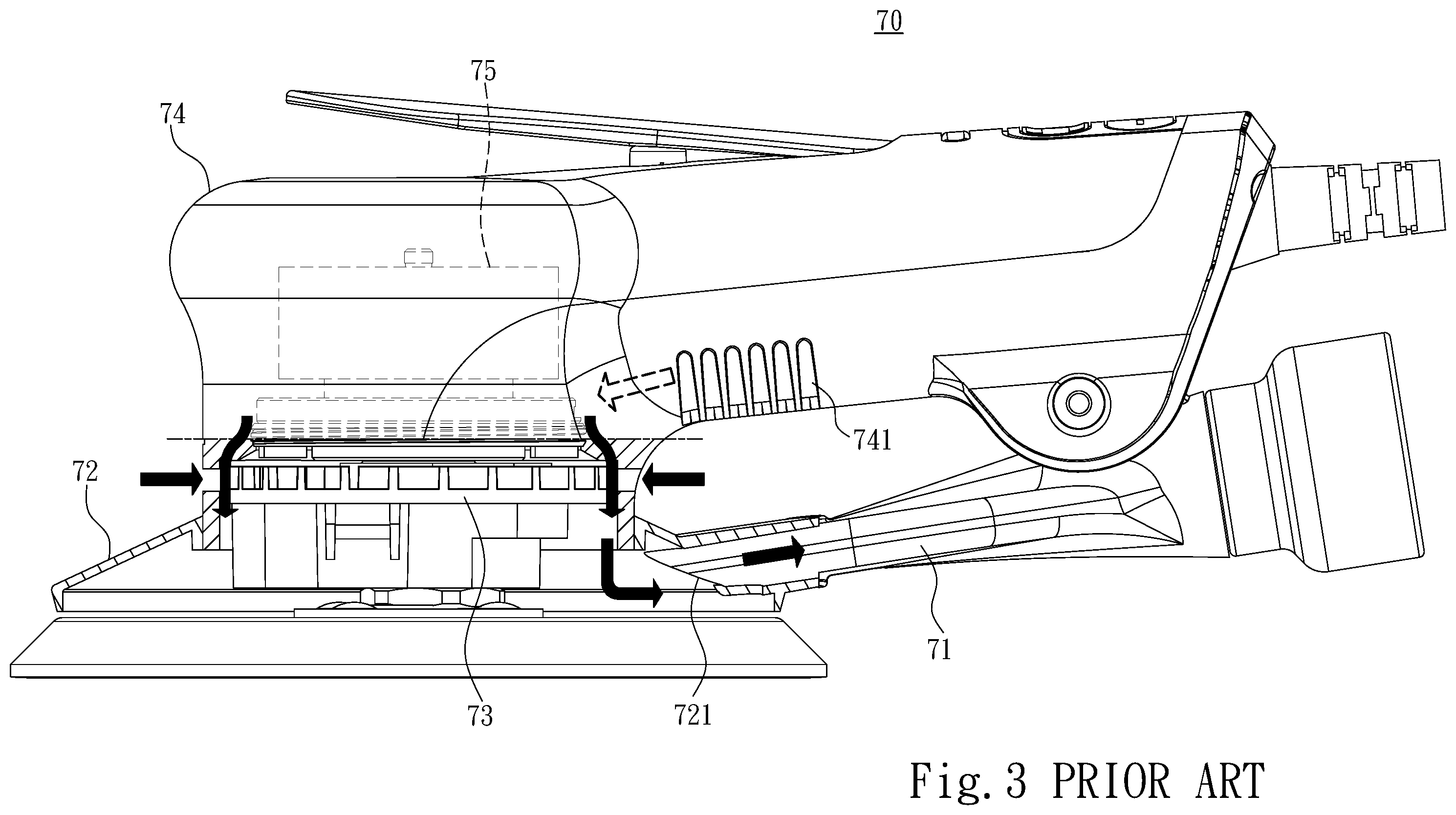 Patent US12508686 Figure 3 – Electric tool grinding machine