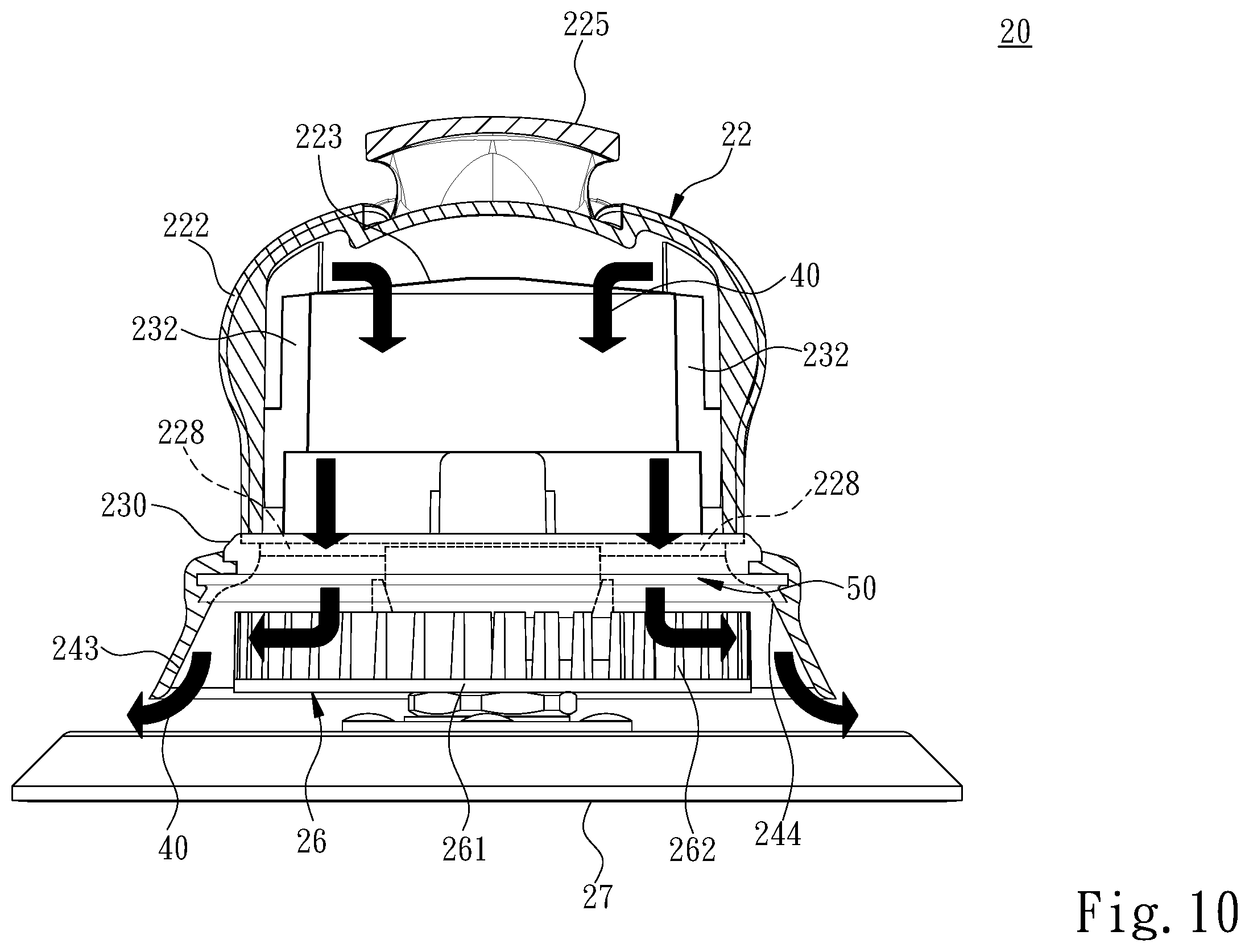 Patent US12508686 Figure 10 – Electric tool grinding machine