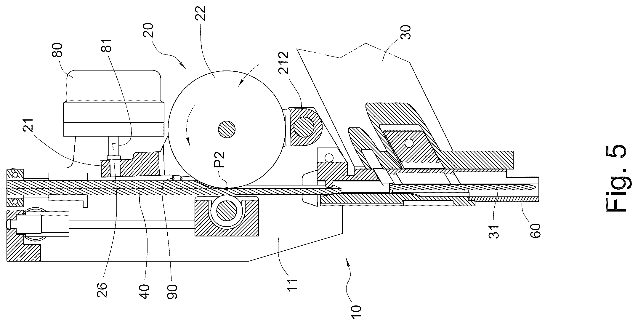 Patent US12508699 Figure 5 – Rotary drive assembly of an electric nail gun