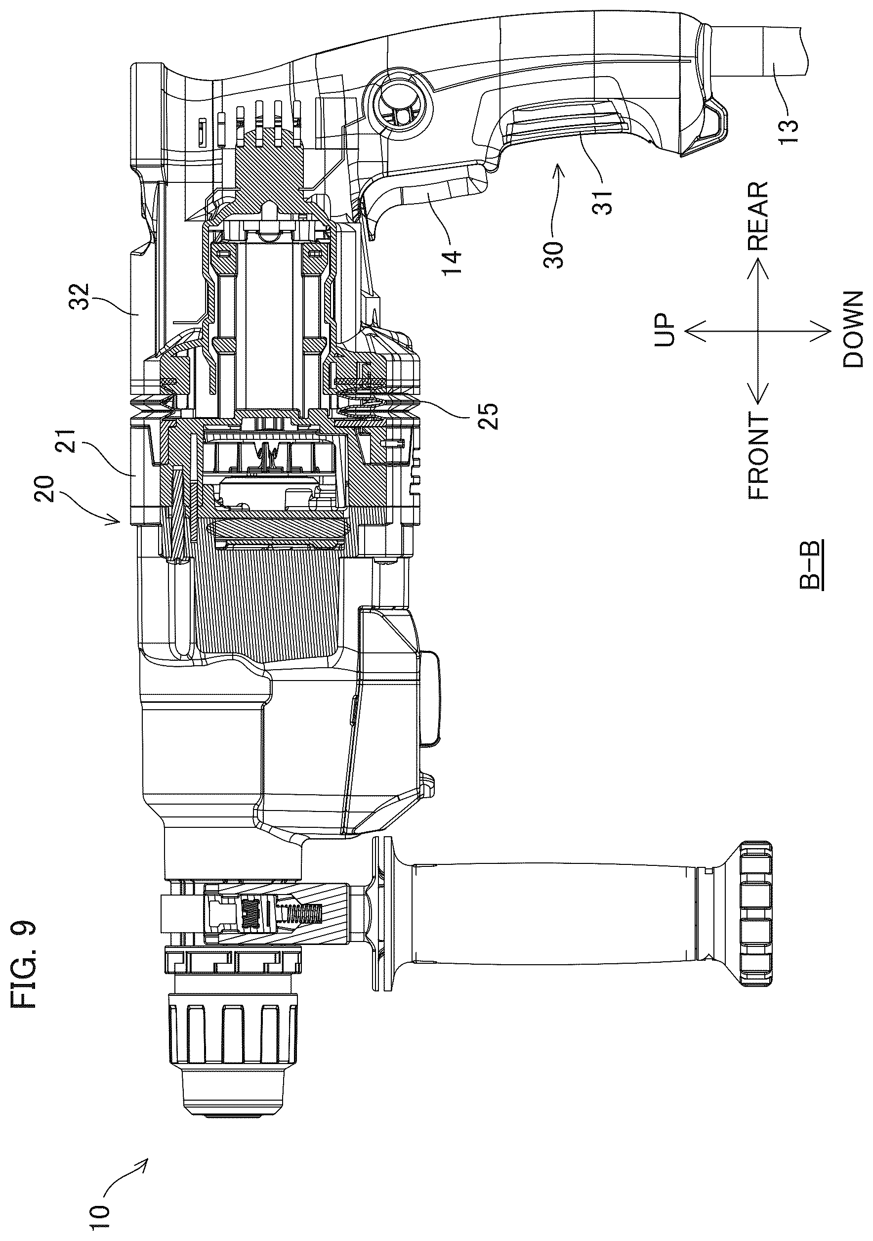 Patent US12508700 Figure 9 – Power tool having a hammer mechanism