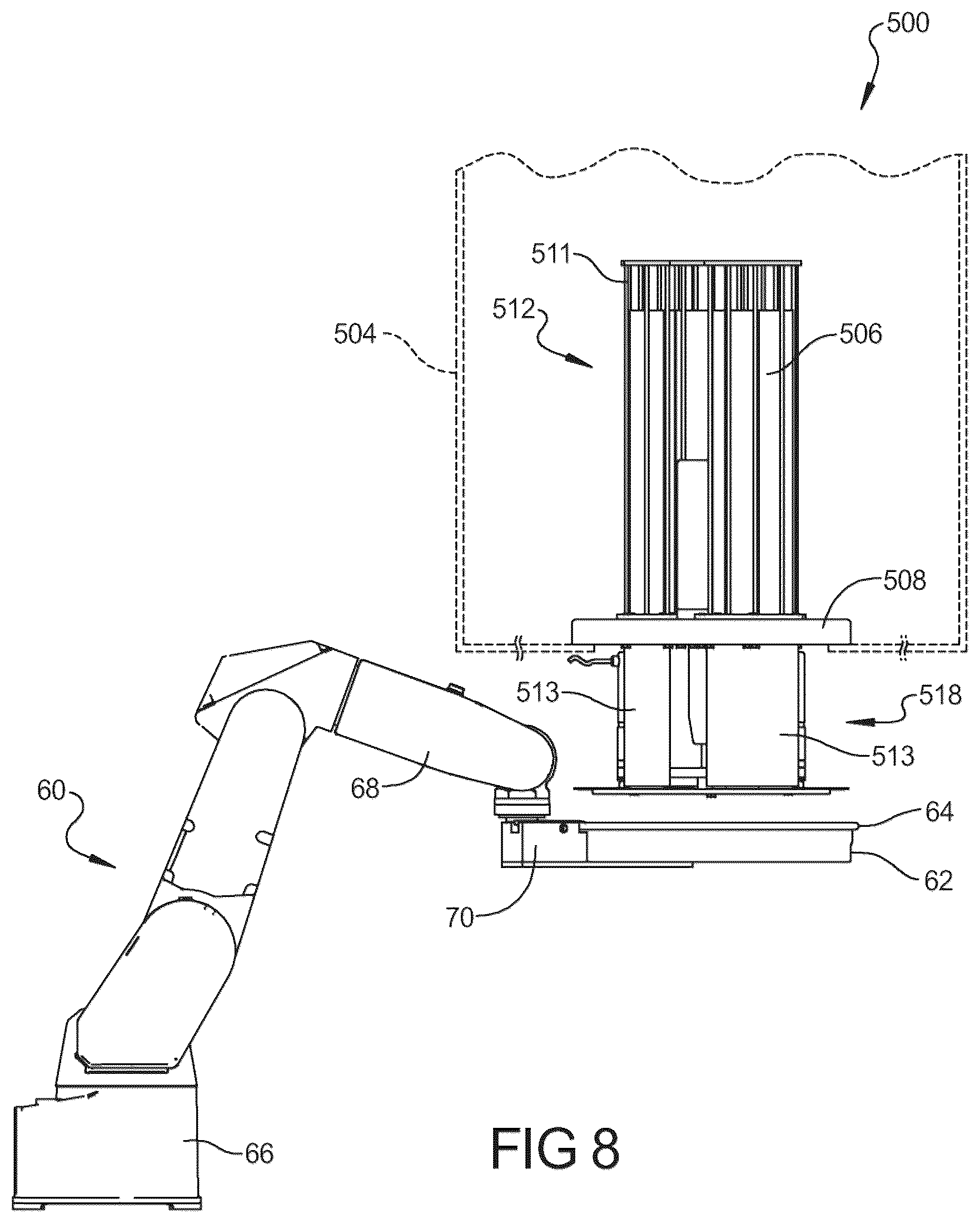 Patent US12508716 Figure 4 – Automated pizza assembly system including measuring device