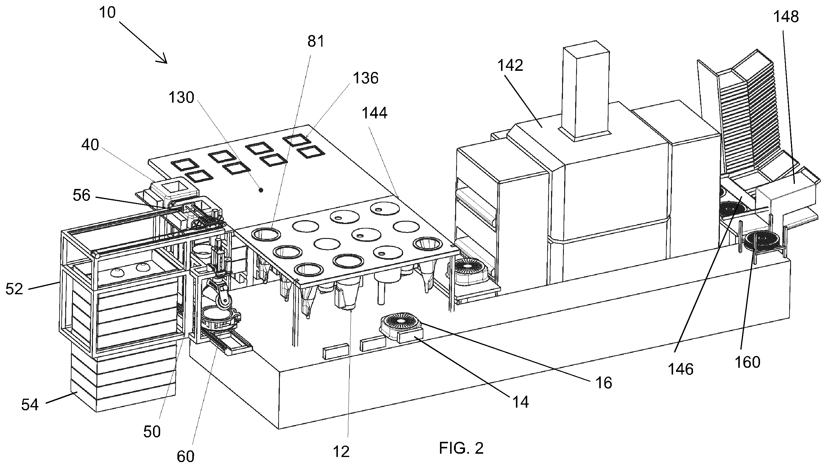 Patent US12508717 Figure 2 – Flexible automatic food processing and client orders execution machine