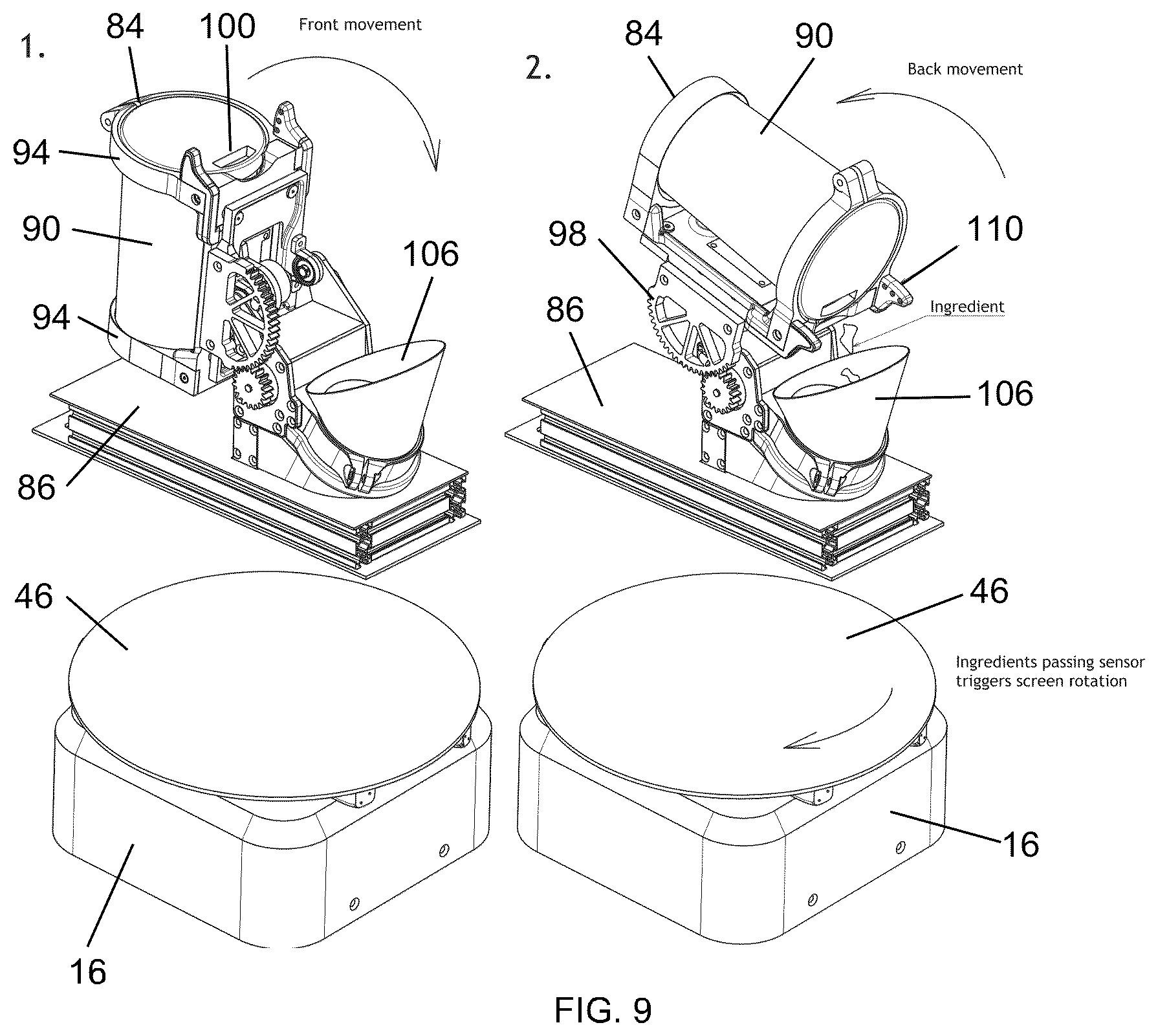 Patent US12508717 Figure 8 – Flexible automatic food processing and client orders execution machine