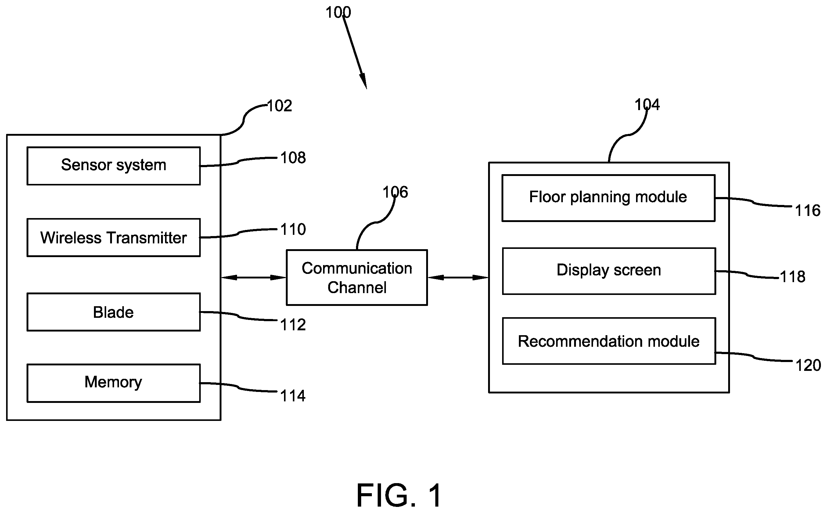 Patent US12508718 Figure 1 – Autonomous floor planning and installation system