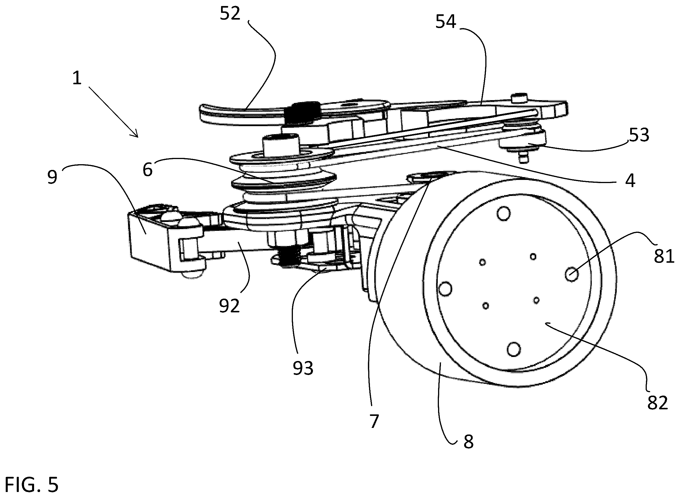Patent US12508720 Figure 5 – End effector including cutting blade and pulley assembly