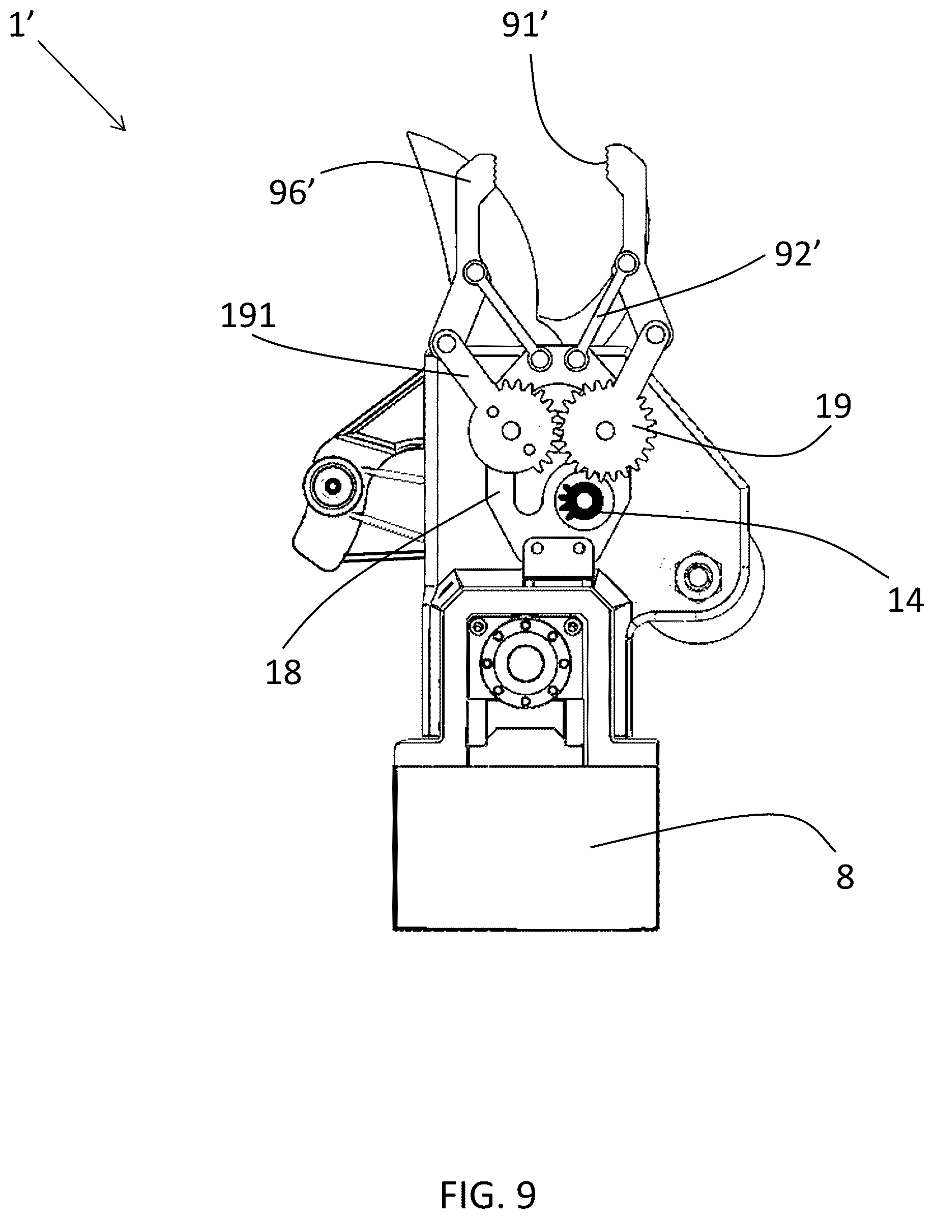Patent US12508720 Figure 9 – End effector including cutting blade and pulley assembly