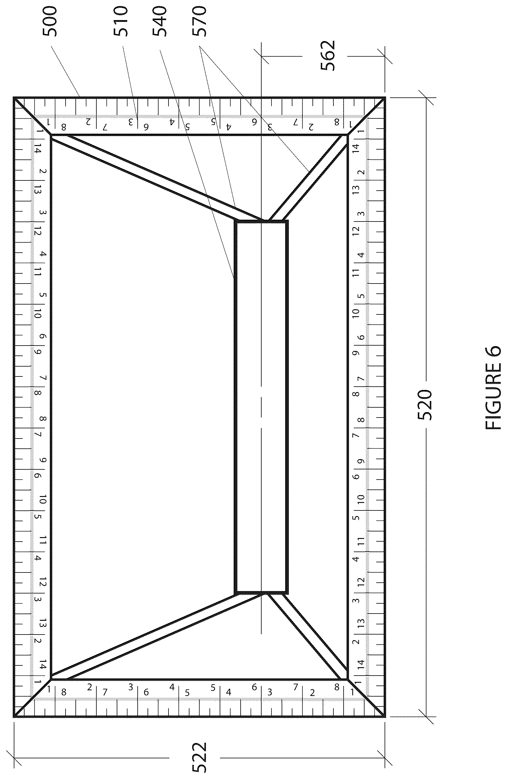 Patent US12508728 Figure 6 – Knife and cutting guide for cutting fibrous or thick sheet materials