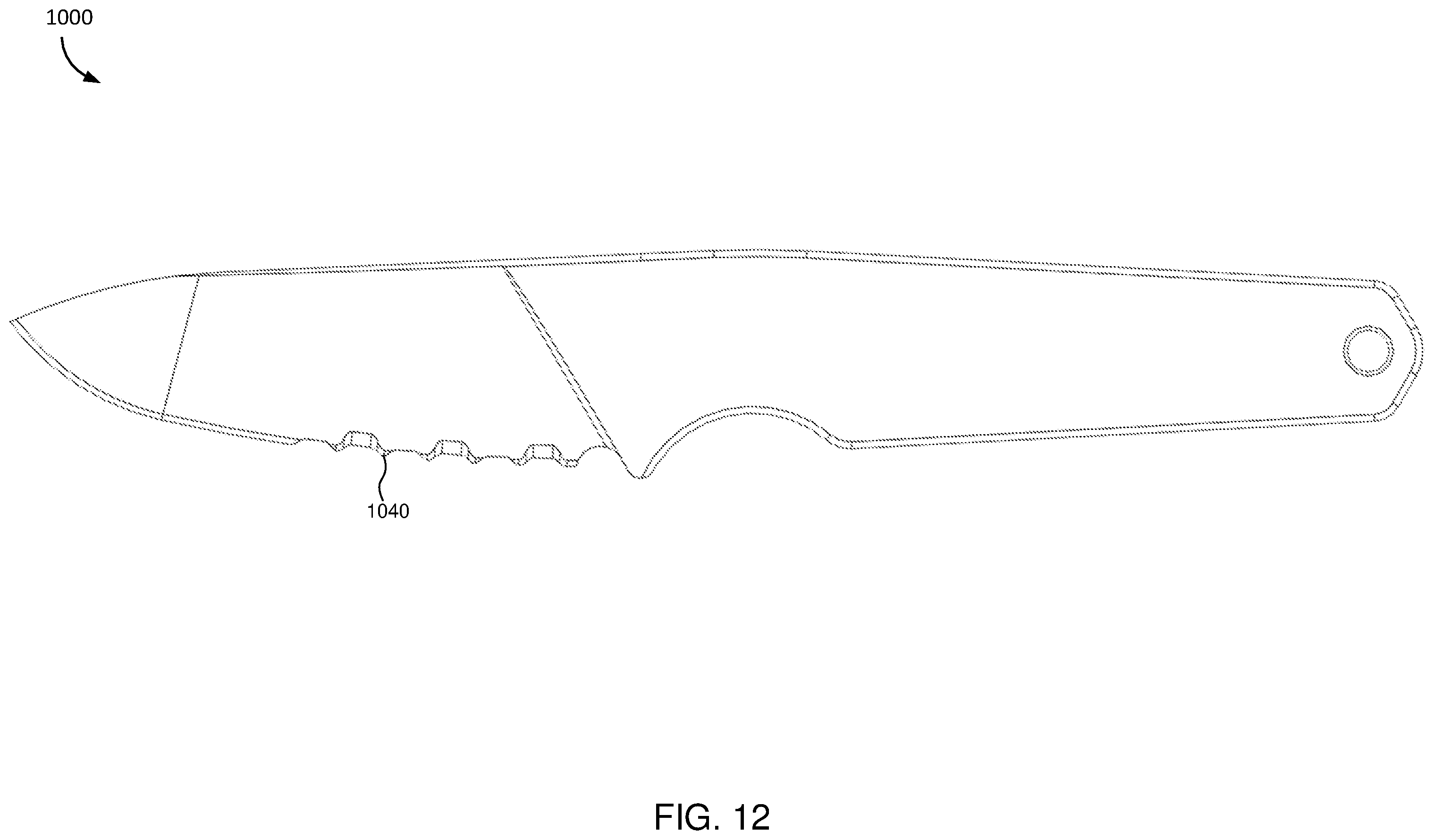 Patent US12508729 Figure 12 – Hunting knife with serrated blade