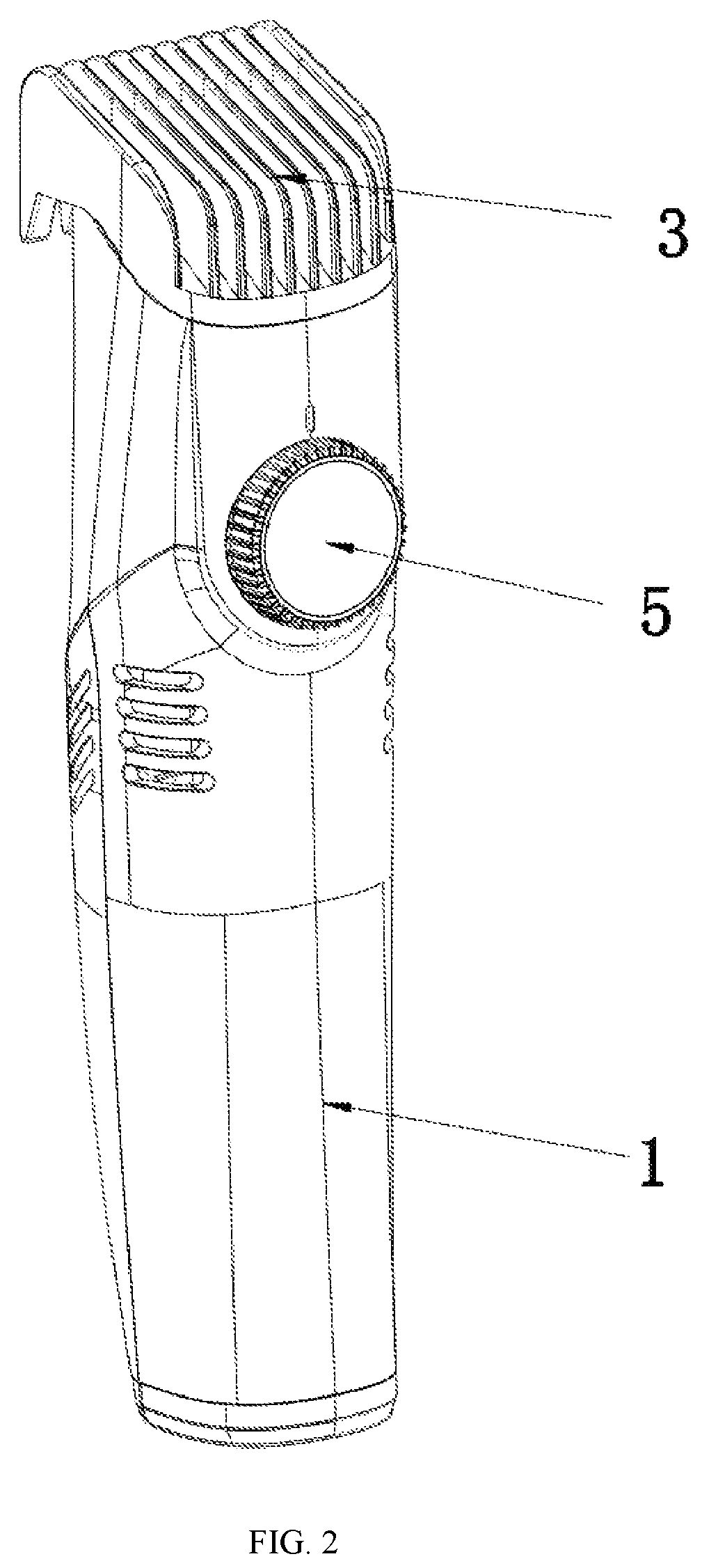 Patent US12508730 Figure 2 – Dust-absorbing electric shaver