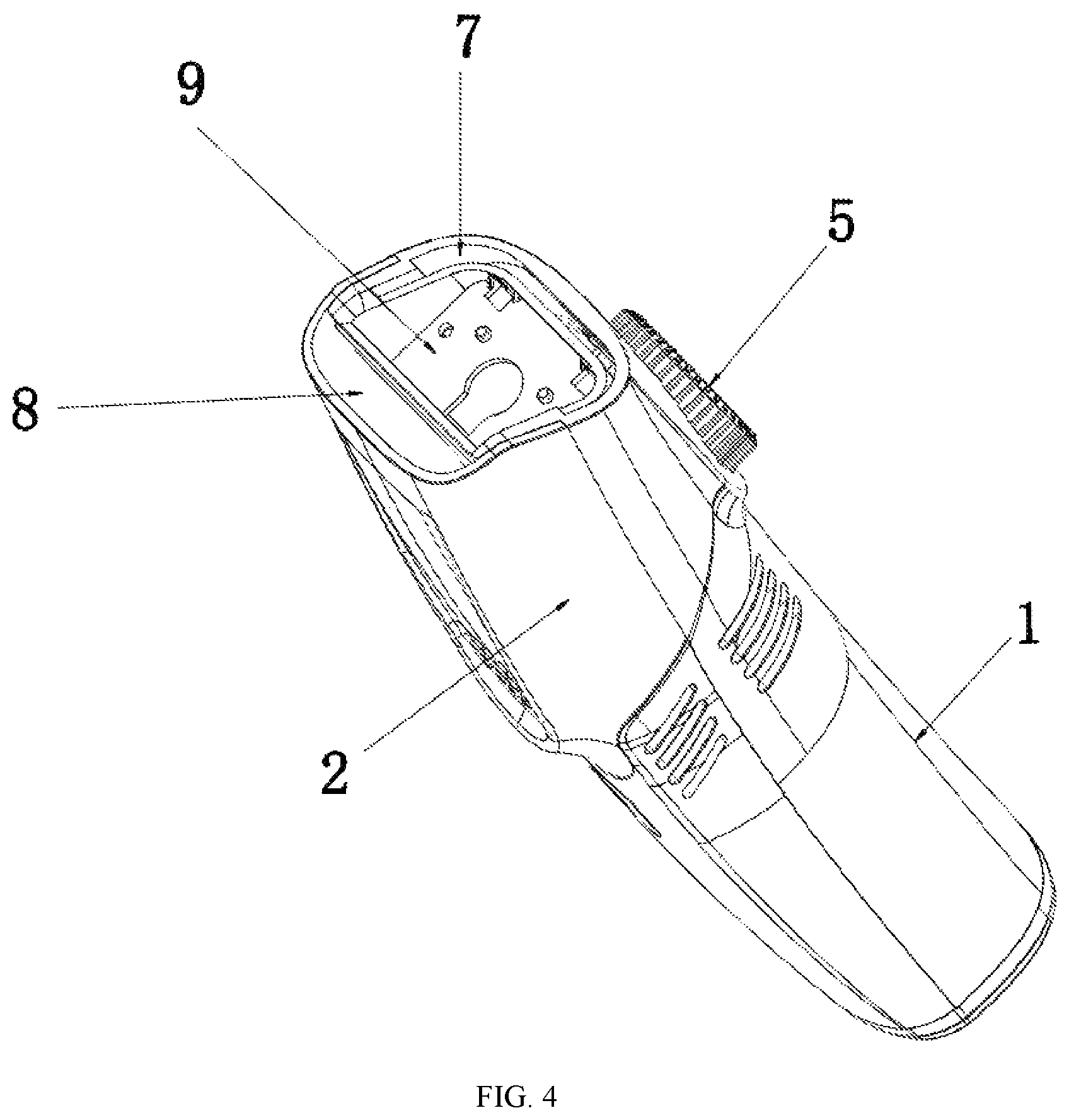 Patent US12508730 Figure 4 – Dust-absorbing electric shaver