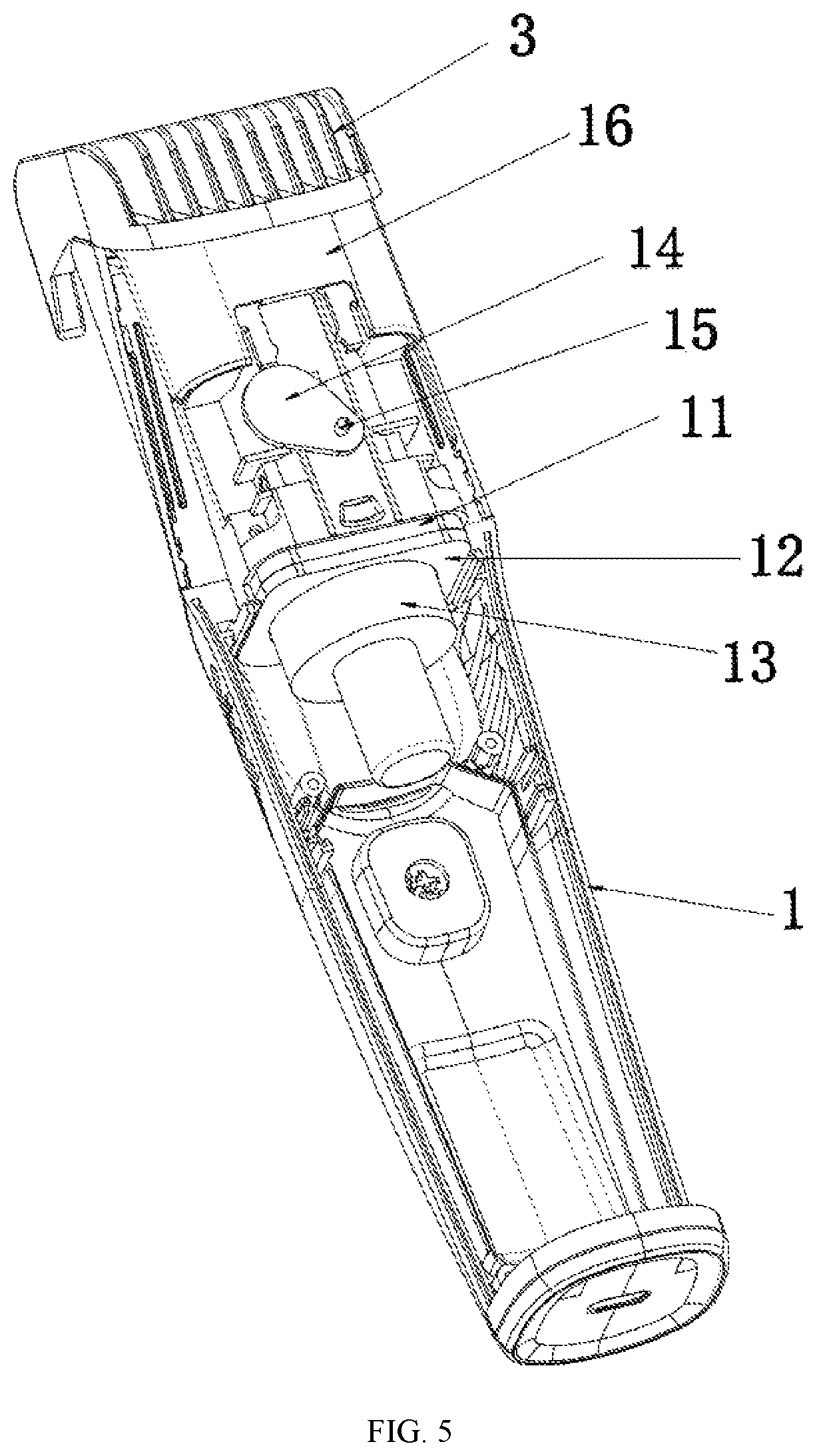 Patent US12508730 Figure 5 – Dust-absorbing electric shaver
