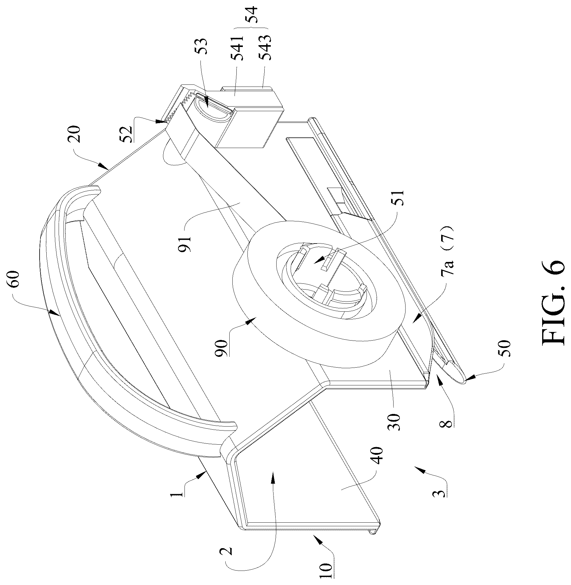 Patent US12508732 Figure 6 – Paper cutting device having a tape cutting assembly