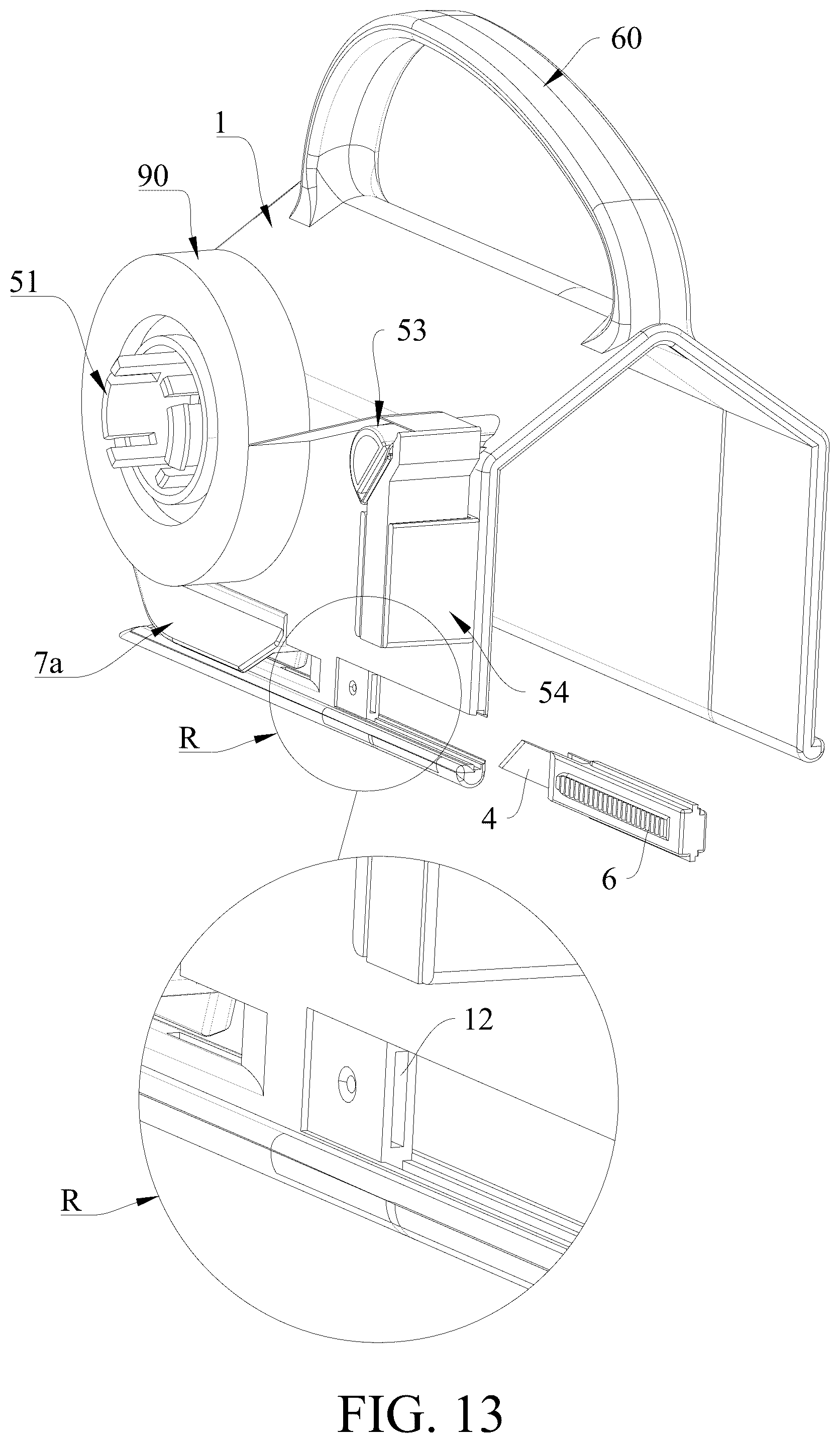 Patent US12508732 Figure 13 – Paper cutting device having a tape cutting assembly