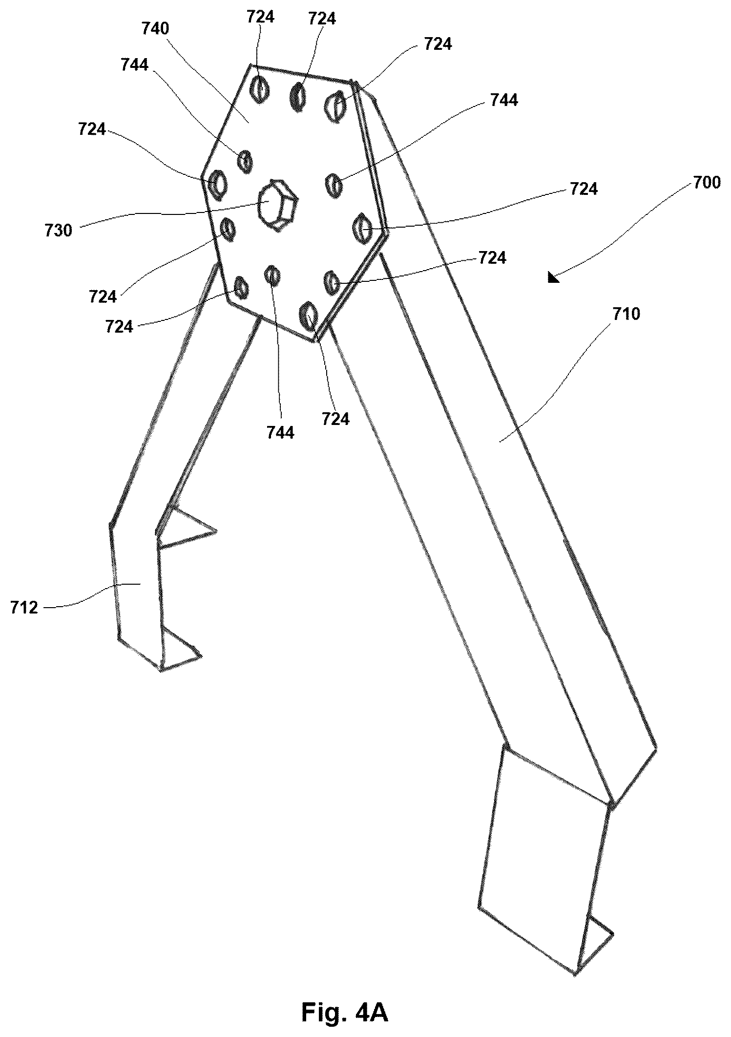 Patent US12508733 Figure 4 – Retaining device for securing wood to a saw mill
