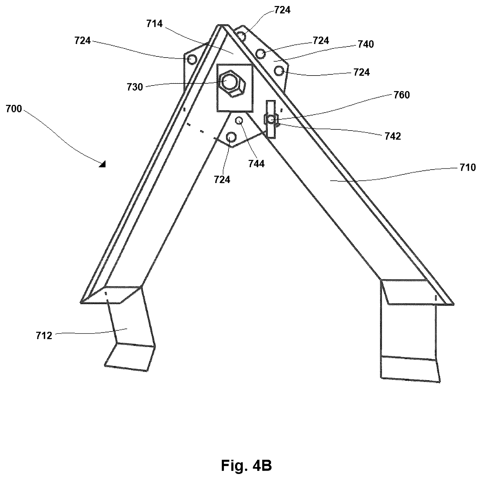 Patent US12508733 Figure 5 – Retaining device for securing wood to a saw mill