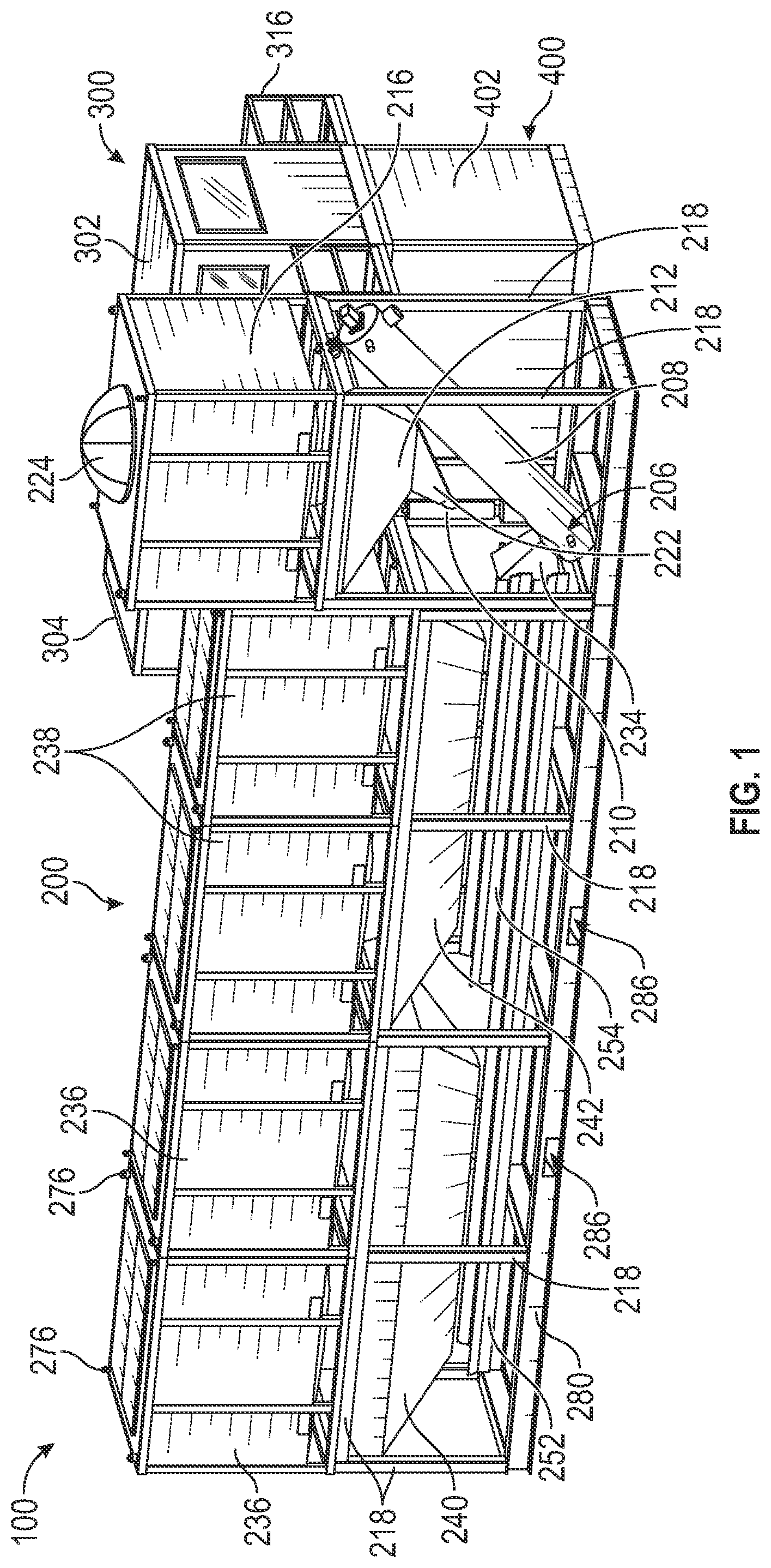Patent US12508740 Figure 1 – Modular concrete production system and method