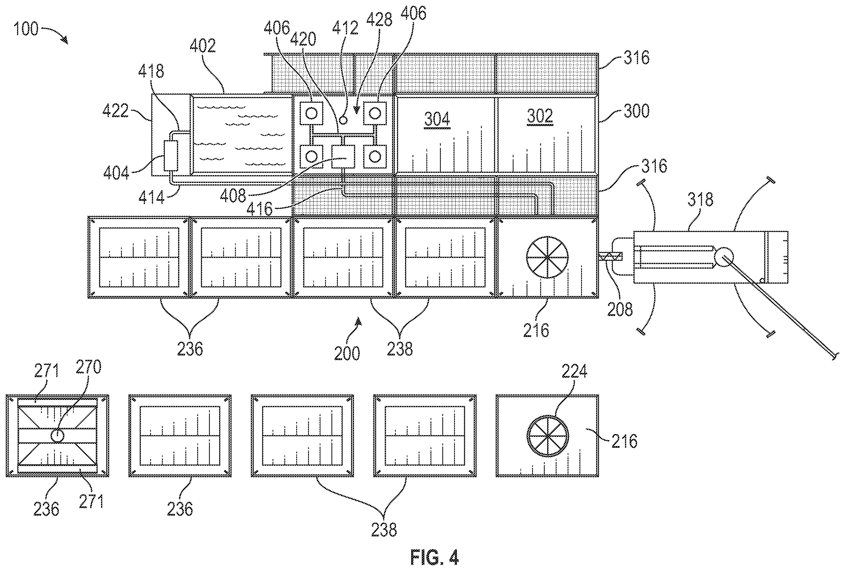 Patent US12508740 Figure 4 – Modular concrete production system and method